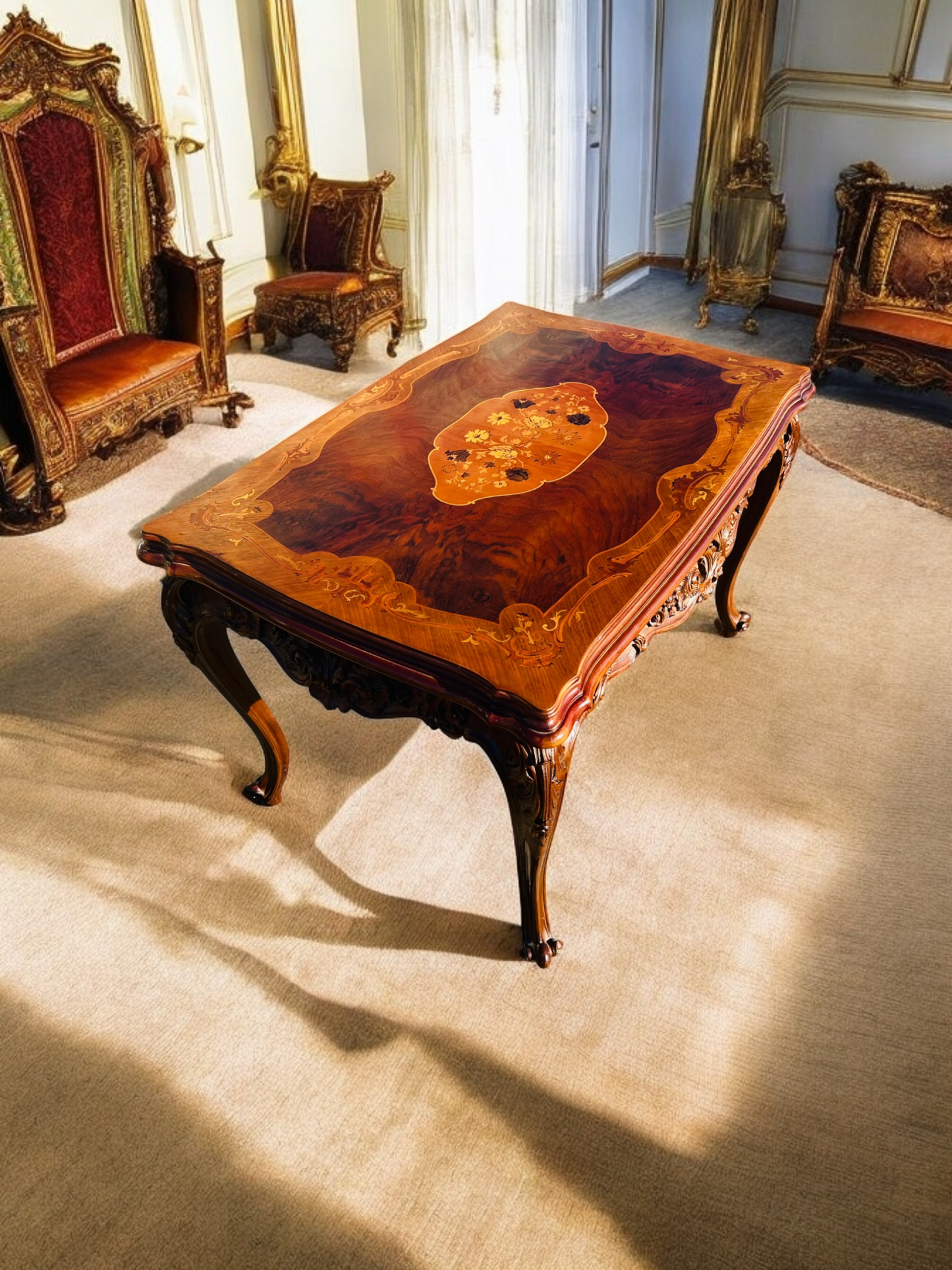 🌟 Antique Table With Inlaid Wood ✨