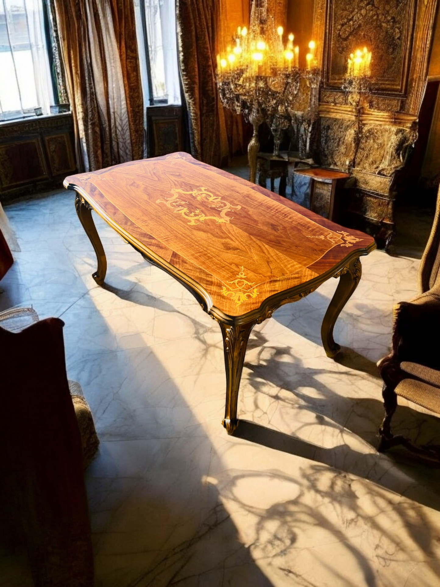 🌟Pair of Antique Side Tables with Inlaid Wood✨