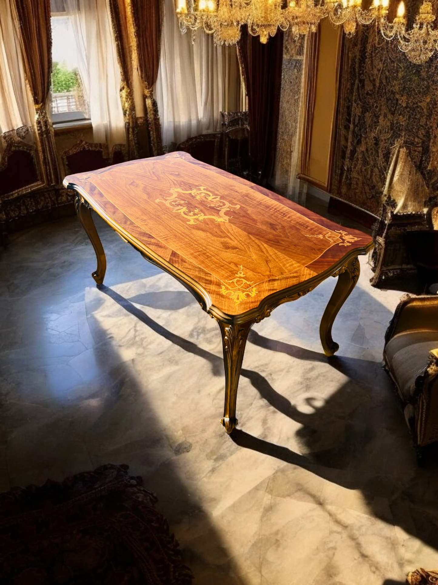 🌟Pair of Antique Side Tables with Inlaid Wood✨