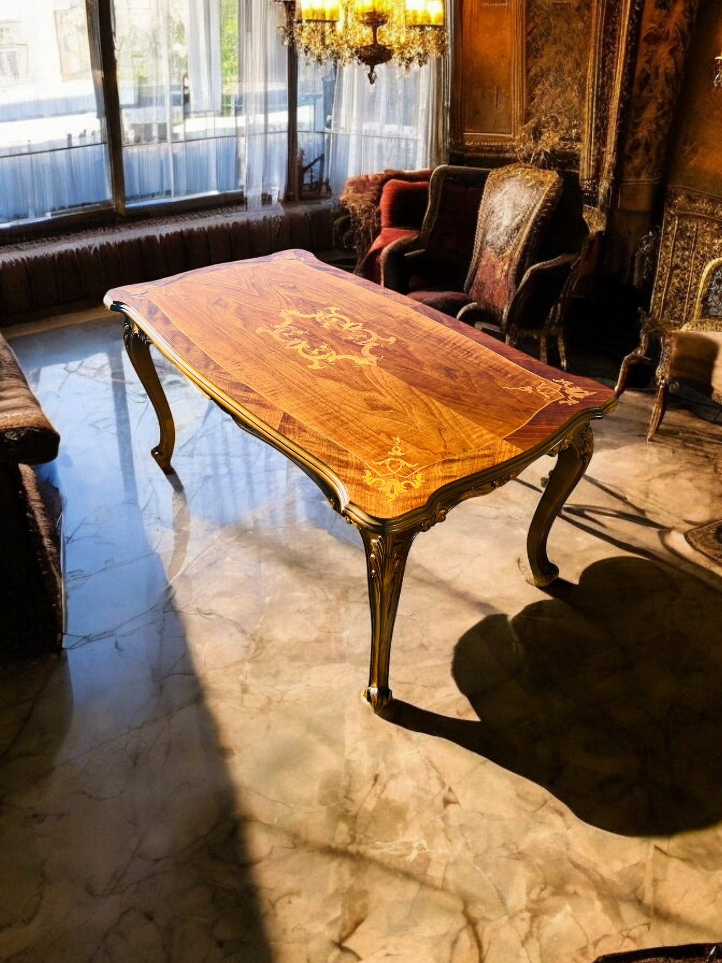 🌟Pair of Antique Side Tables with Inlaid Wood✨
