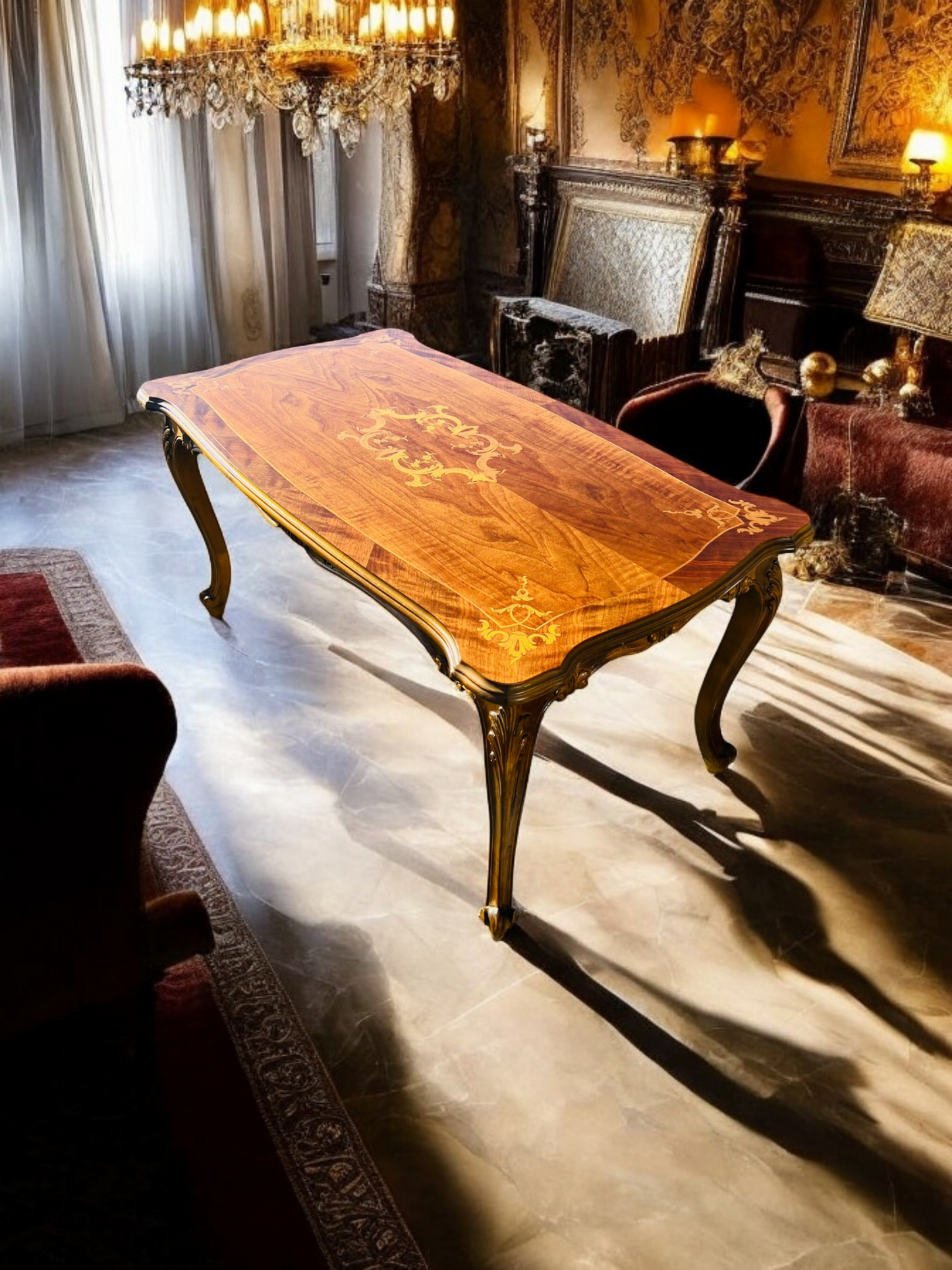 🌟Pair of Antique Side Tables with Inlaid Wood✨