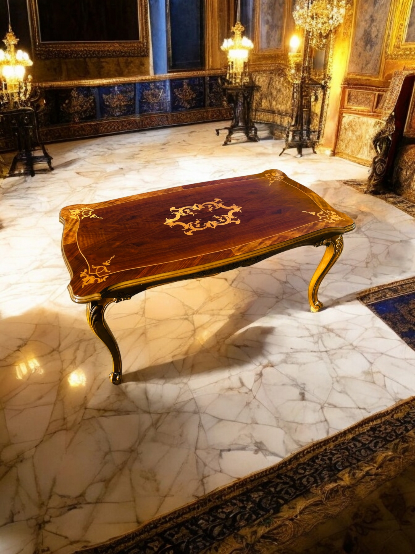 🌟Pair of Antique Side Tables with Inlaid Wood✨
