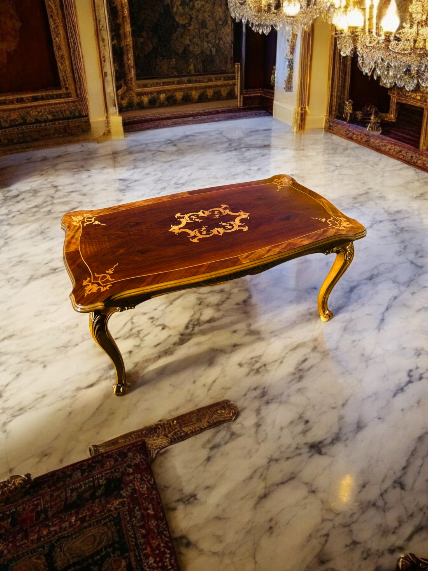 🌟Pair of Antique Side Tables with Inlaid Wood✨
