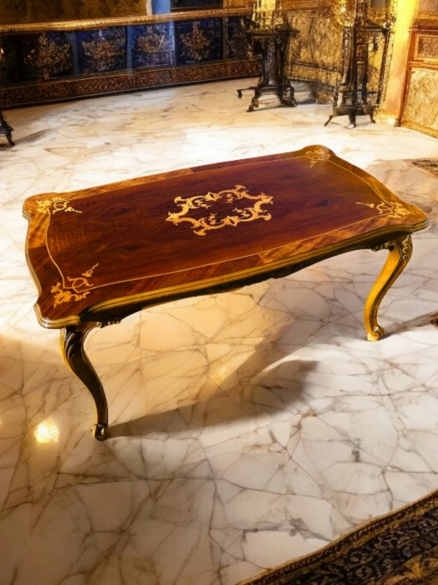 🌟Pair of Antique Side Tables with Inlaid Wood✨