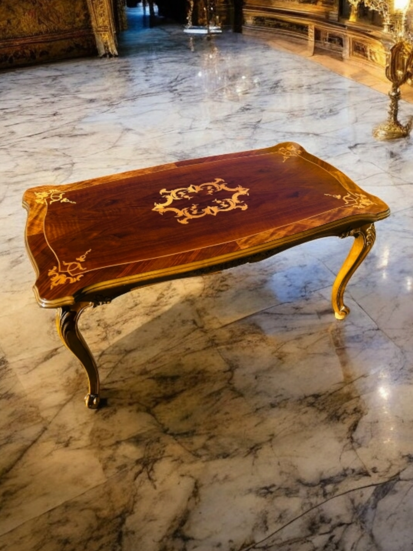 🌟Pair of Antique Side Tables with Inlaid Wood✨
