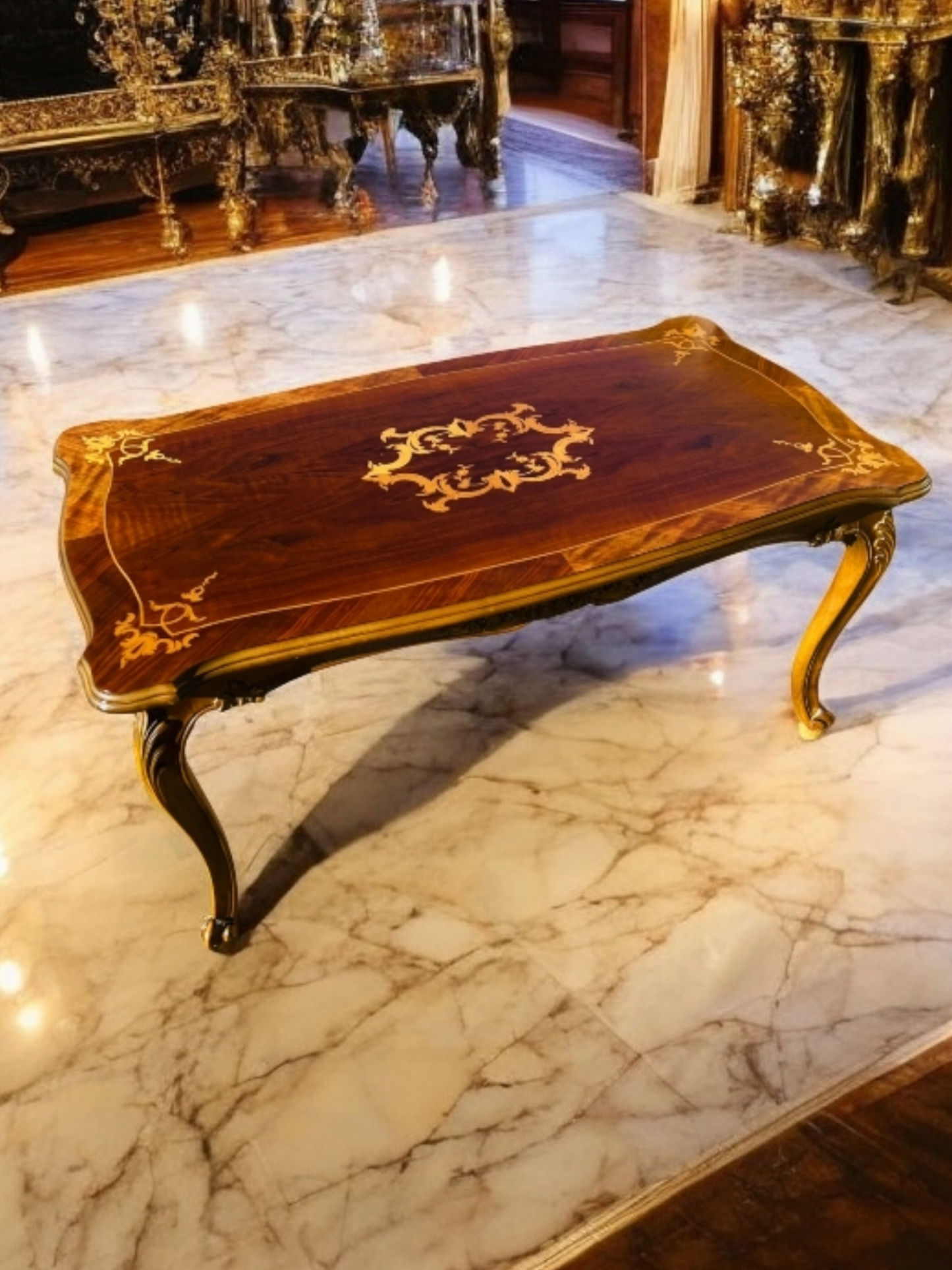 🌟Pair of Antique Side Tables with Inlaid Wood✨