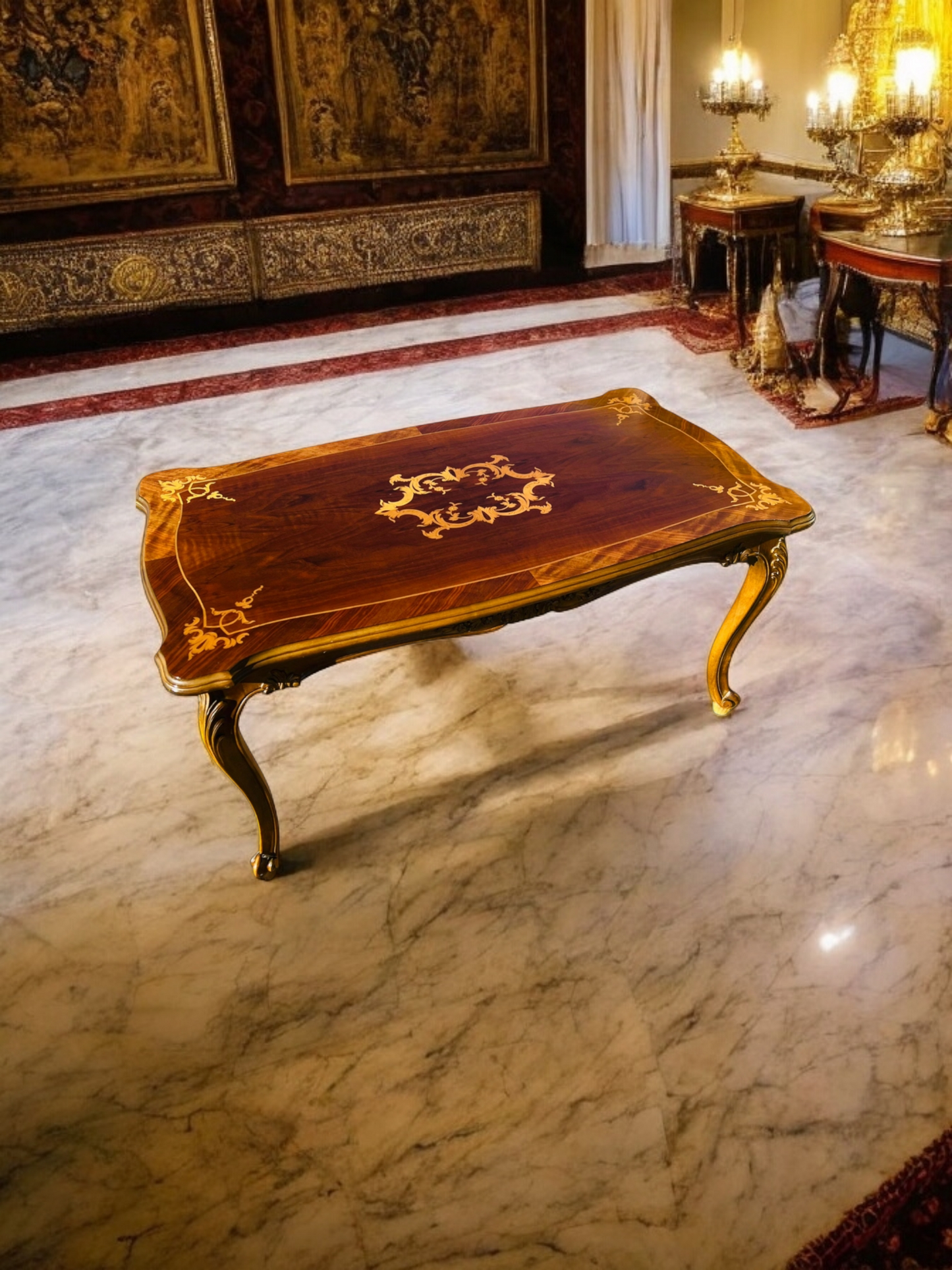 🌟Pair of Antique Side Tables with Inlaid Wood✨