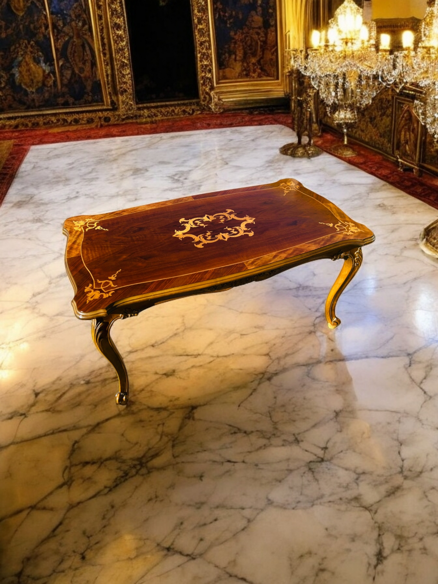 🌟Pair of Antique Side Tables with Inlaid Wood✨