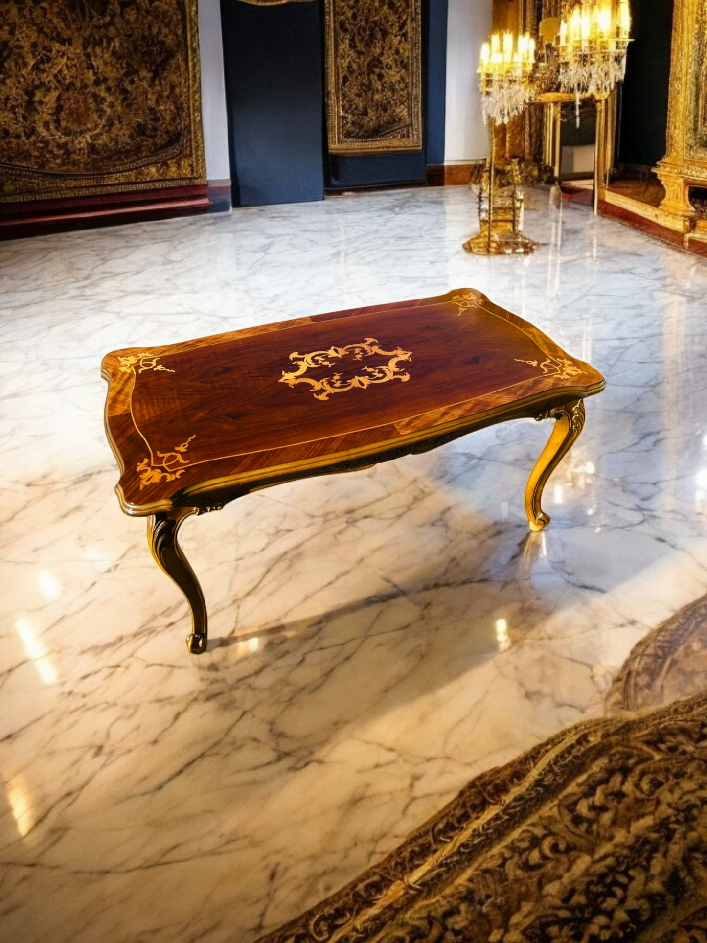 🌟Pair of Antique Side Tables with Inlaid Wood✨
