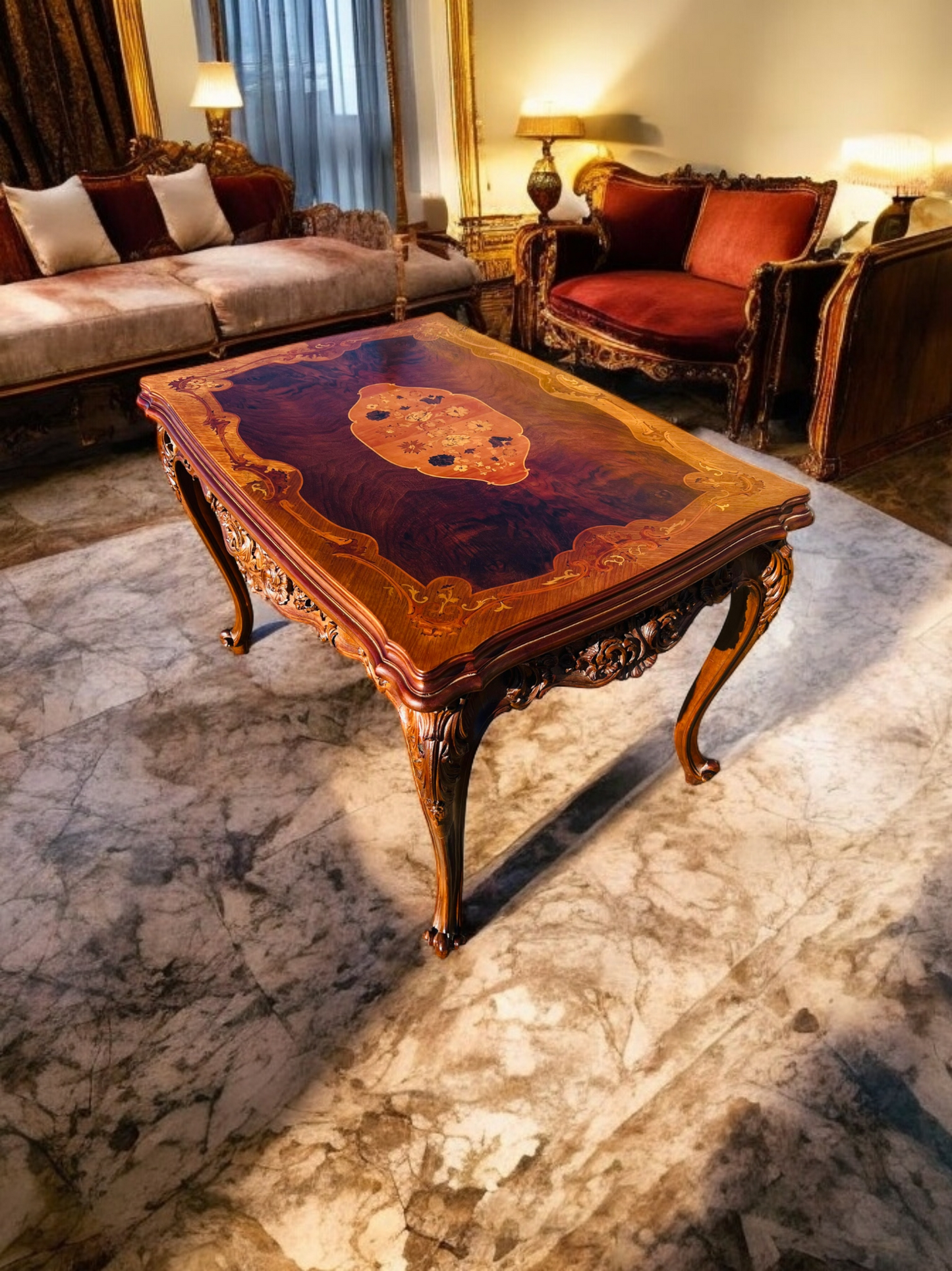 🌟 Antique Table With Inlaid Wood ✨