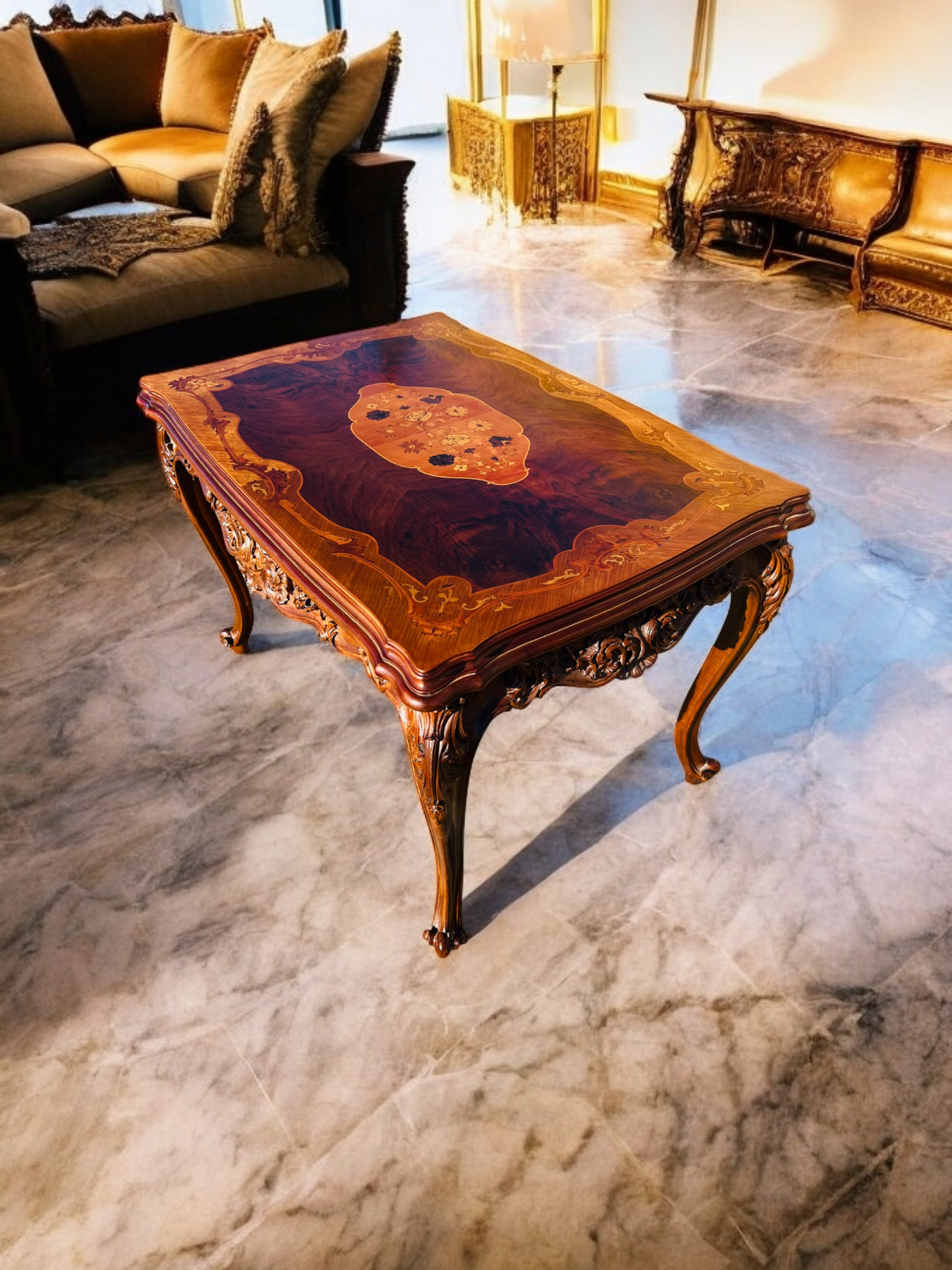 🌟 Antique Table With Inlaid Wood ✨