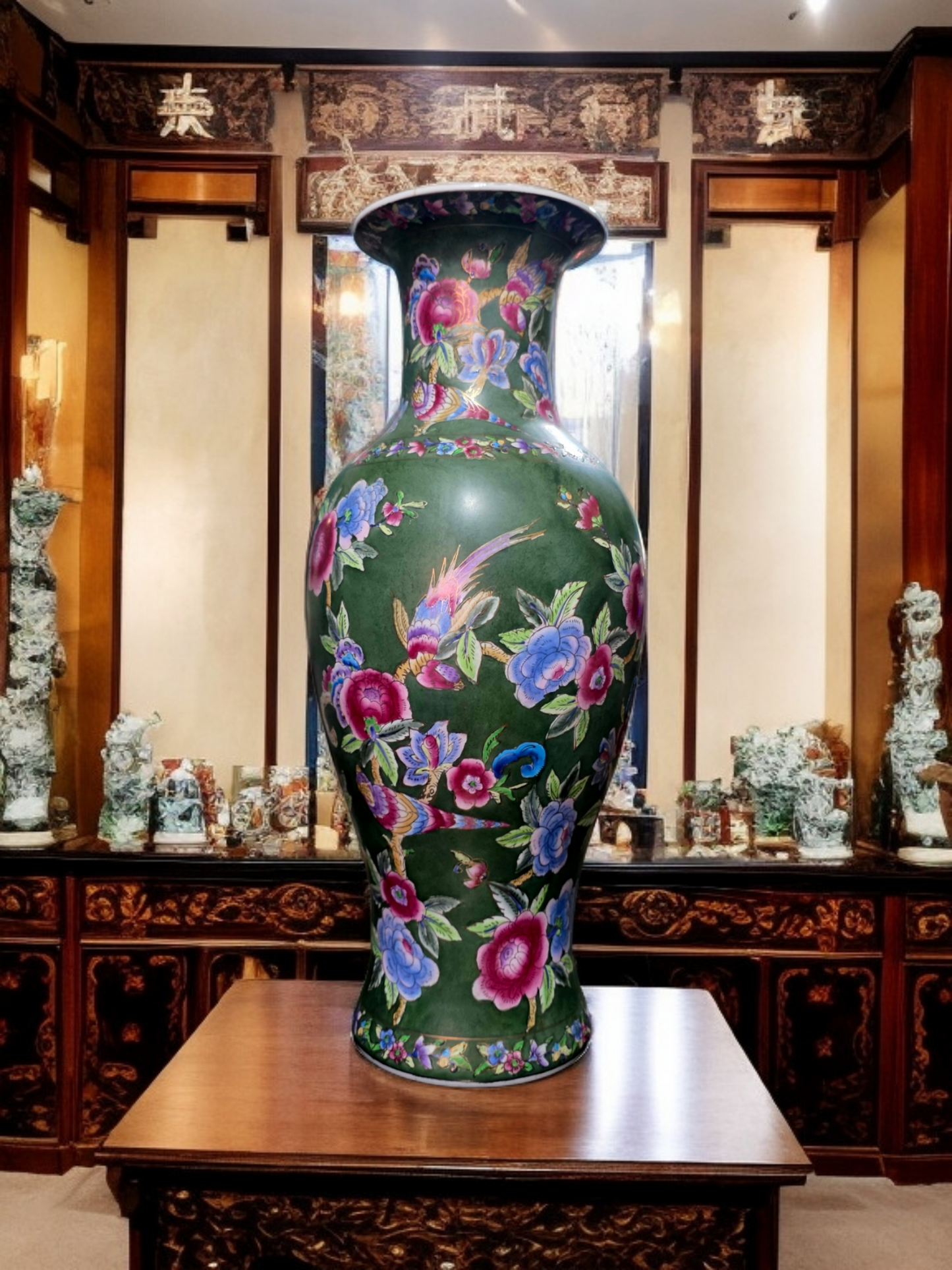 🇨🇳 ✨ Jarron Oriental de Porcelana Fina – Obra Maestra de Color y Detalle ✨🇨🇳