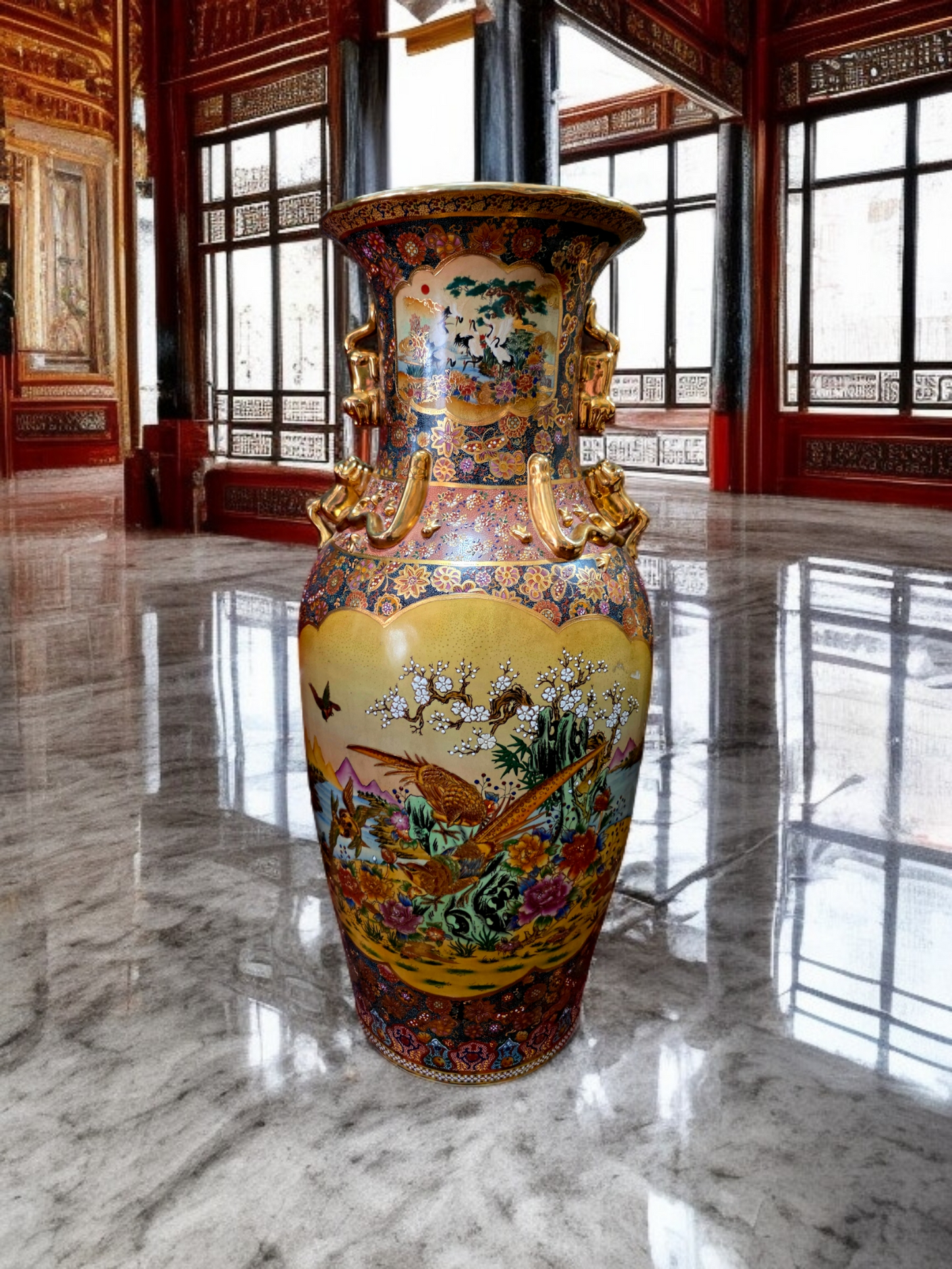 🎎🏮 🇨🇳 Jarron Imperial Satsuma – Arte Cerámico de Gran Escala🏮🎎🇨🇳