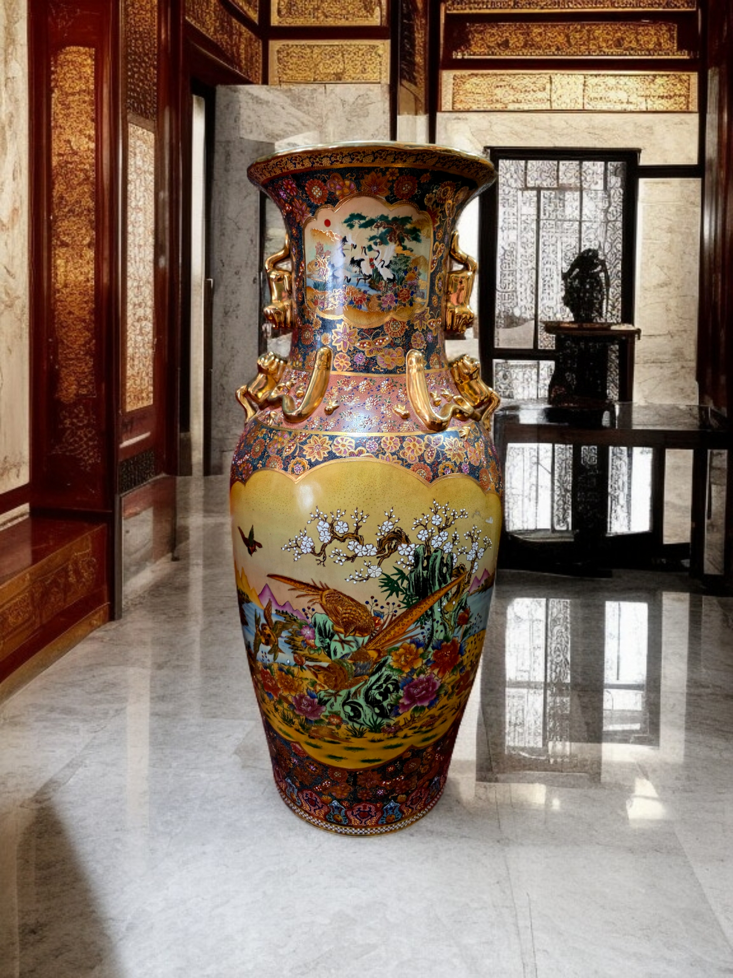 🎎🏮 🇨🇳 Jarron Imperial Satsuma – Arte Cerámico de Gran Escala🏮🎎🇨🇳