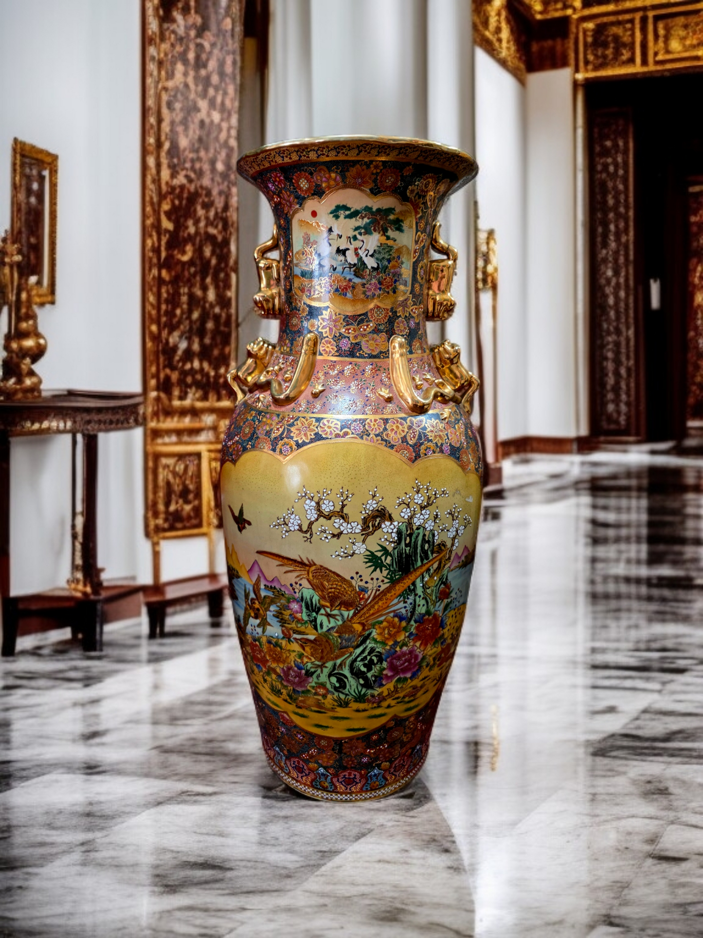 🎎🏮 🇨🇳 Jarron Imperial Satsuma – Arte Cerámico de Gran Escala🏮🎎🇨🇳