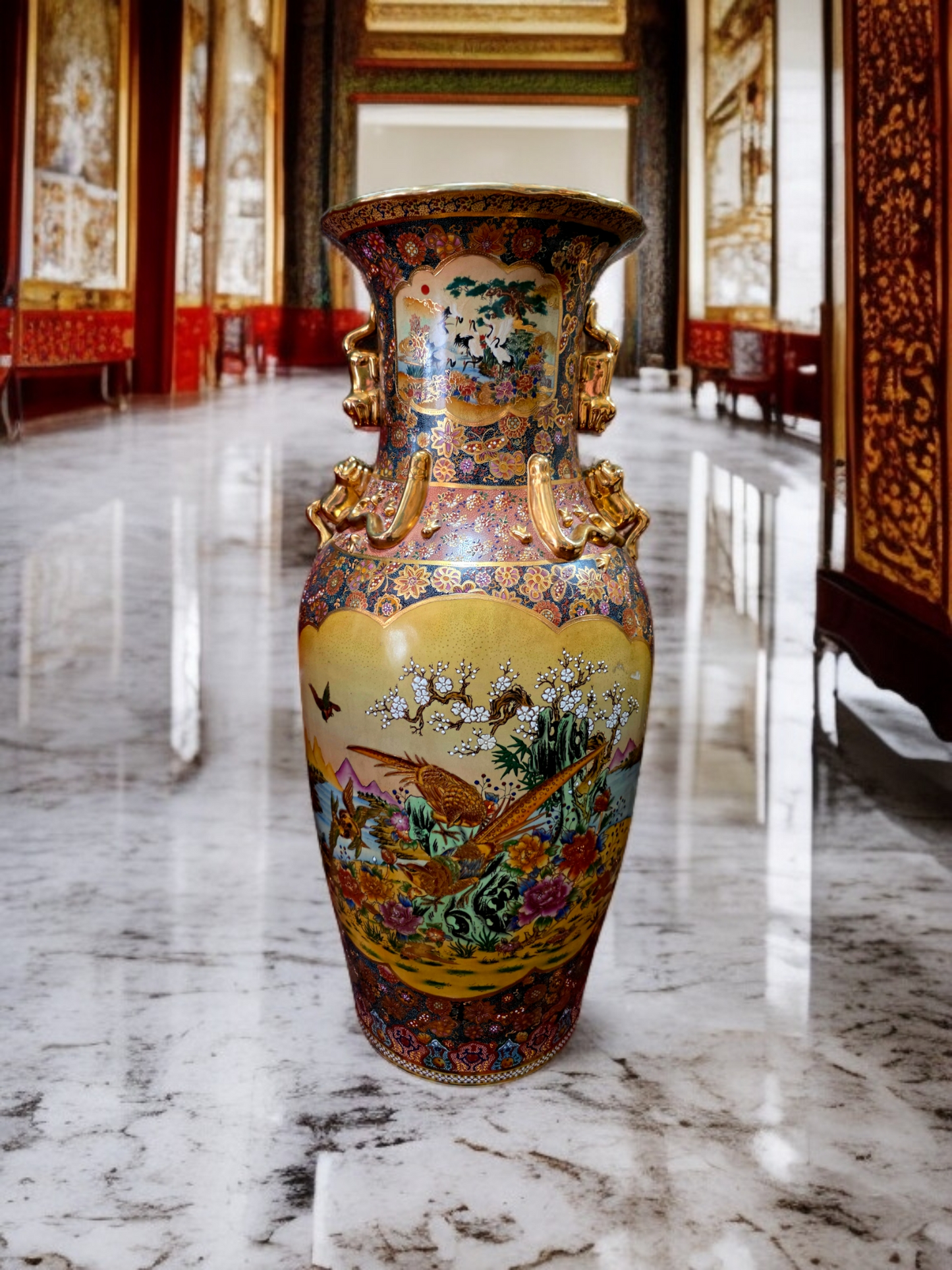 🎎🏮 🇨🇳 Jarron Imperial Satsuma – Arte Cerámico de Gran Escala🏮🎎🇨🇳