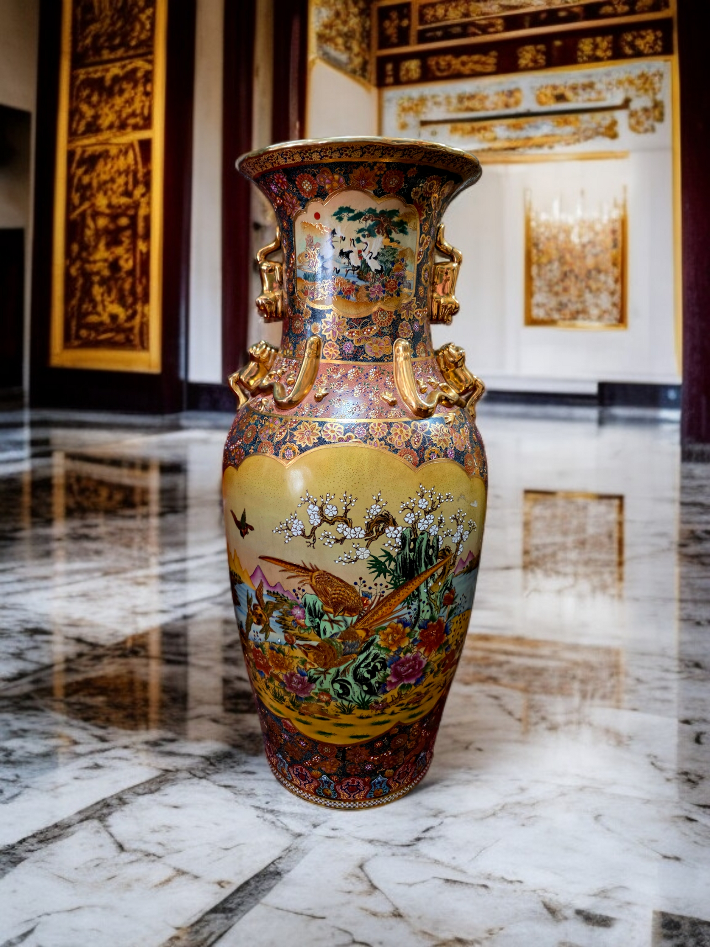 🎎🏮 🇨🇳 Jarron Imperial Satsuma – Arte Cerámico de Gran Escala🏮🎎🇨🇳