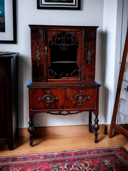 📜🏛️ 📜Vitrina Antigua de Madera De Caoba – Elegancia Centenaria📜🏛️ 📜