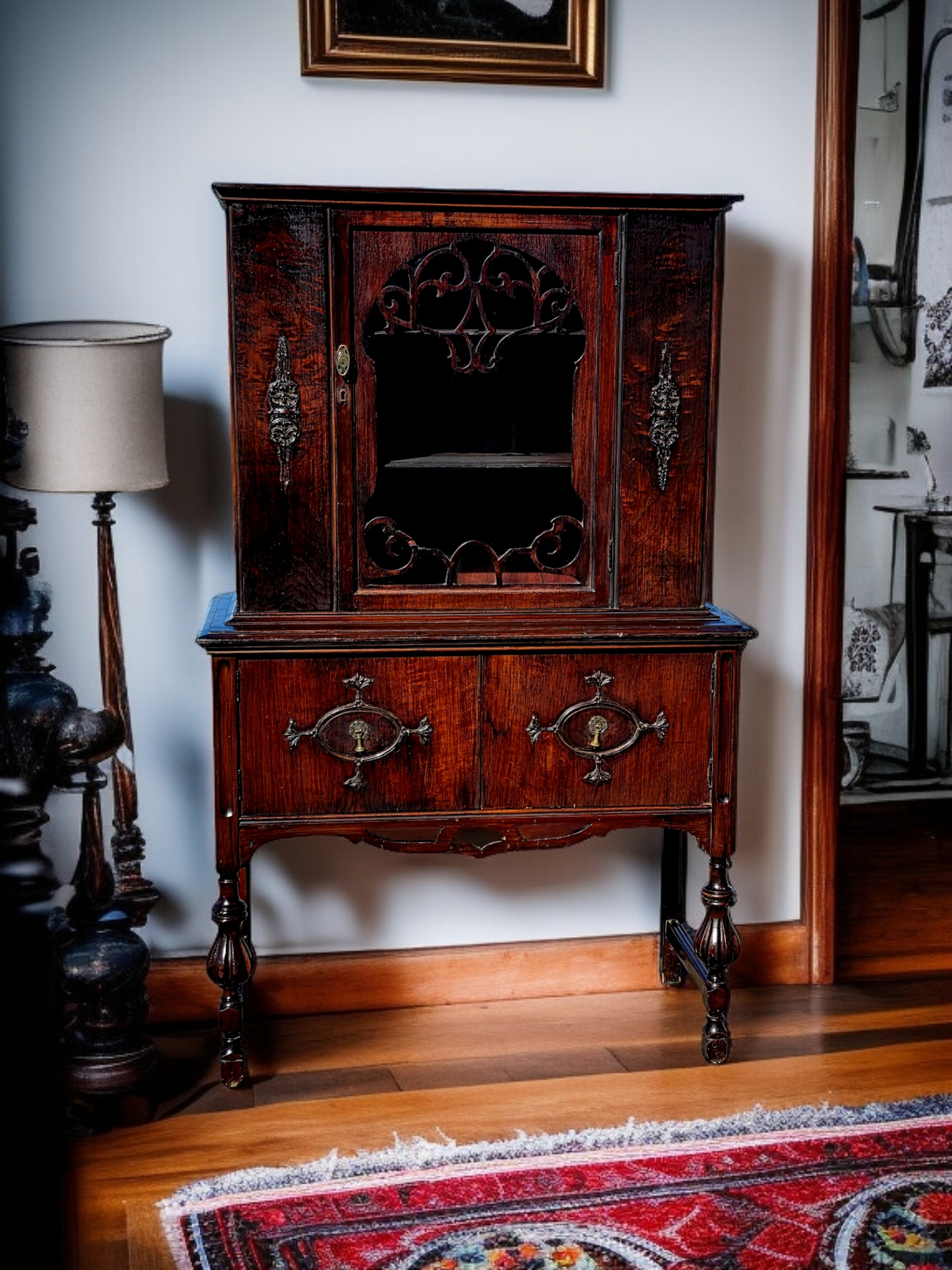 📜🏛️ 📜Vitrina Antigua de Madera De Caoba – Elegancia Centenaria📜🏛️ 📜