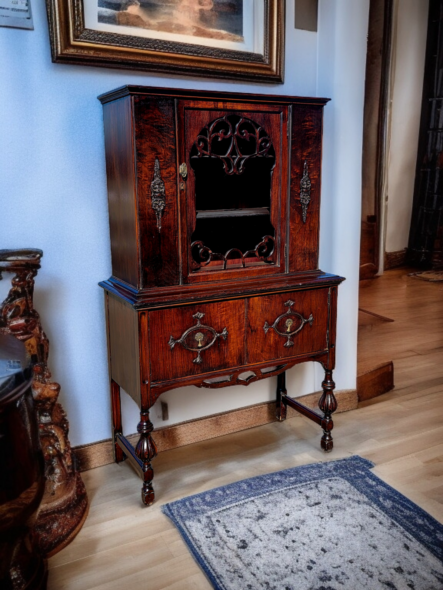 📜🏛️ 📜Vitrina Antigua de Madera De Caoba – Elegancia Centenaria📜🏛️ 📜