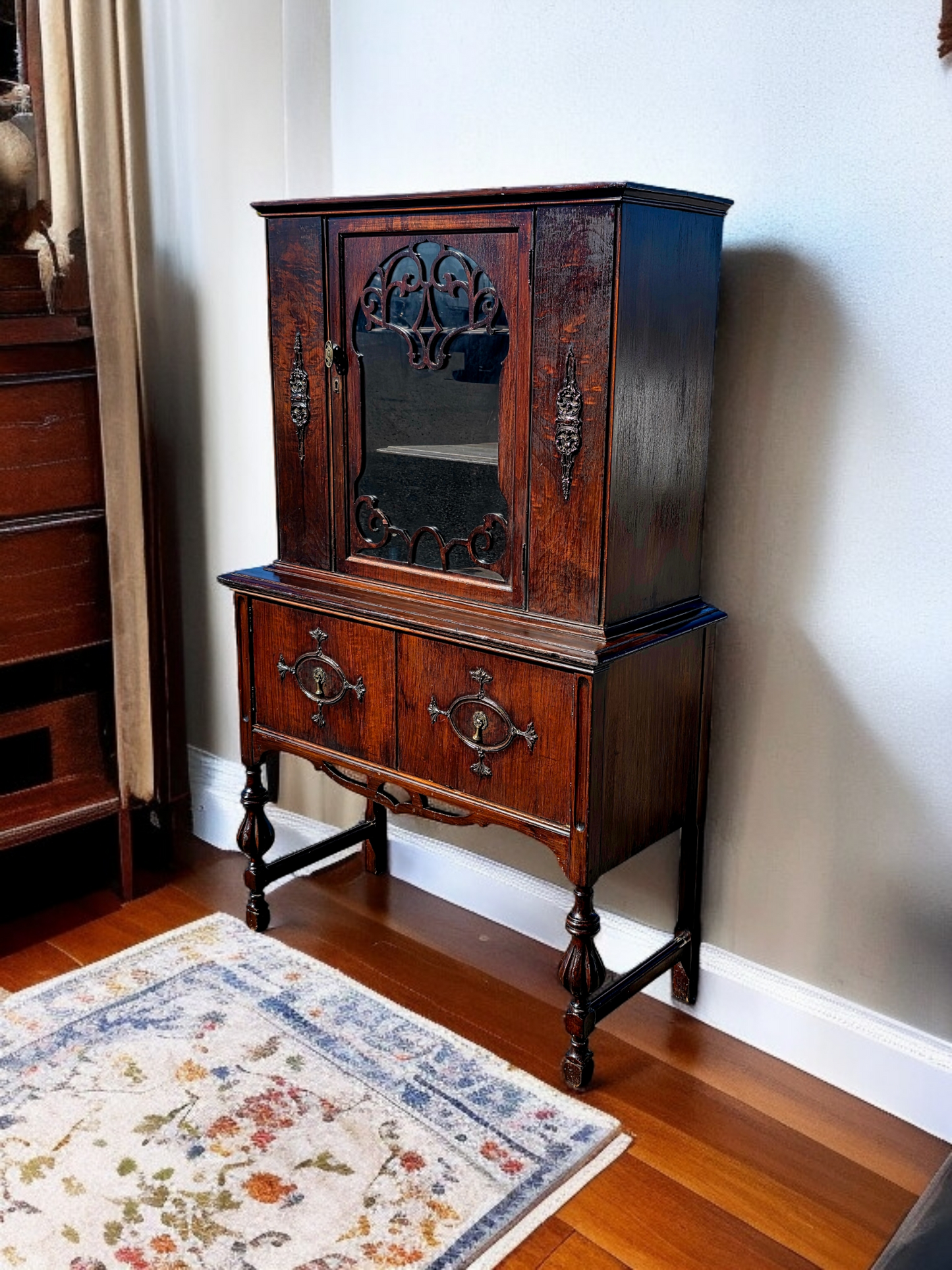 📜🏛️ 📜Vitrina Antigua de Madera De Caoba – Elegancia Centenaria📜🏛️ 📜