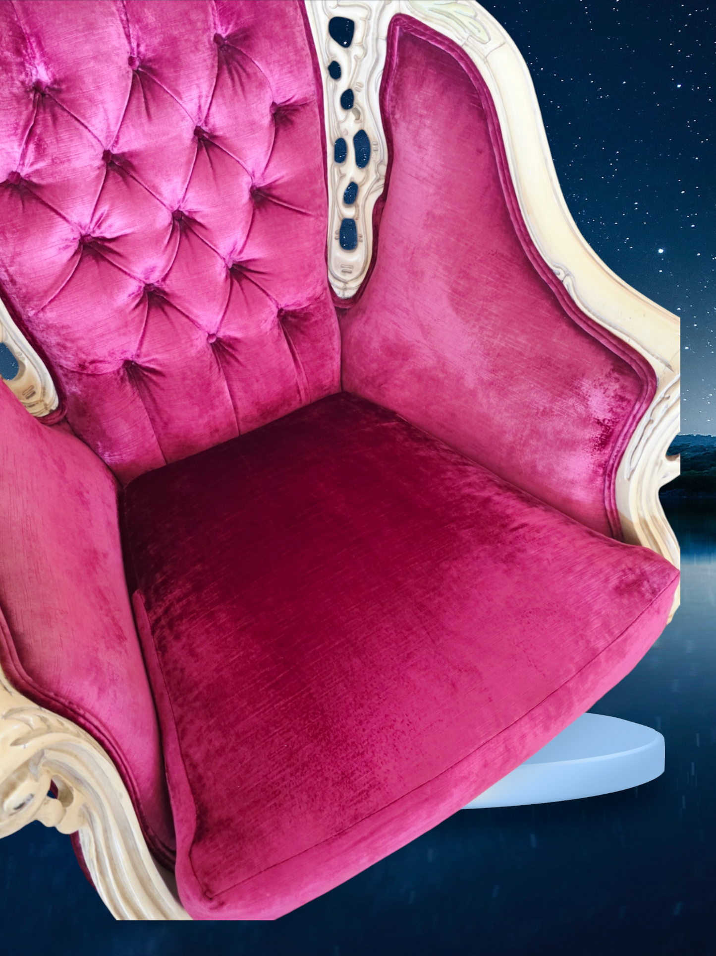 🎩 ✨ Sala de Epoca en Terciopelo Vino y Madera Tallada Color Marfil ✨🏛️