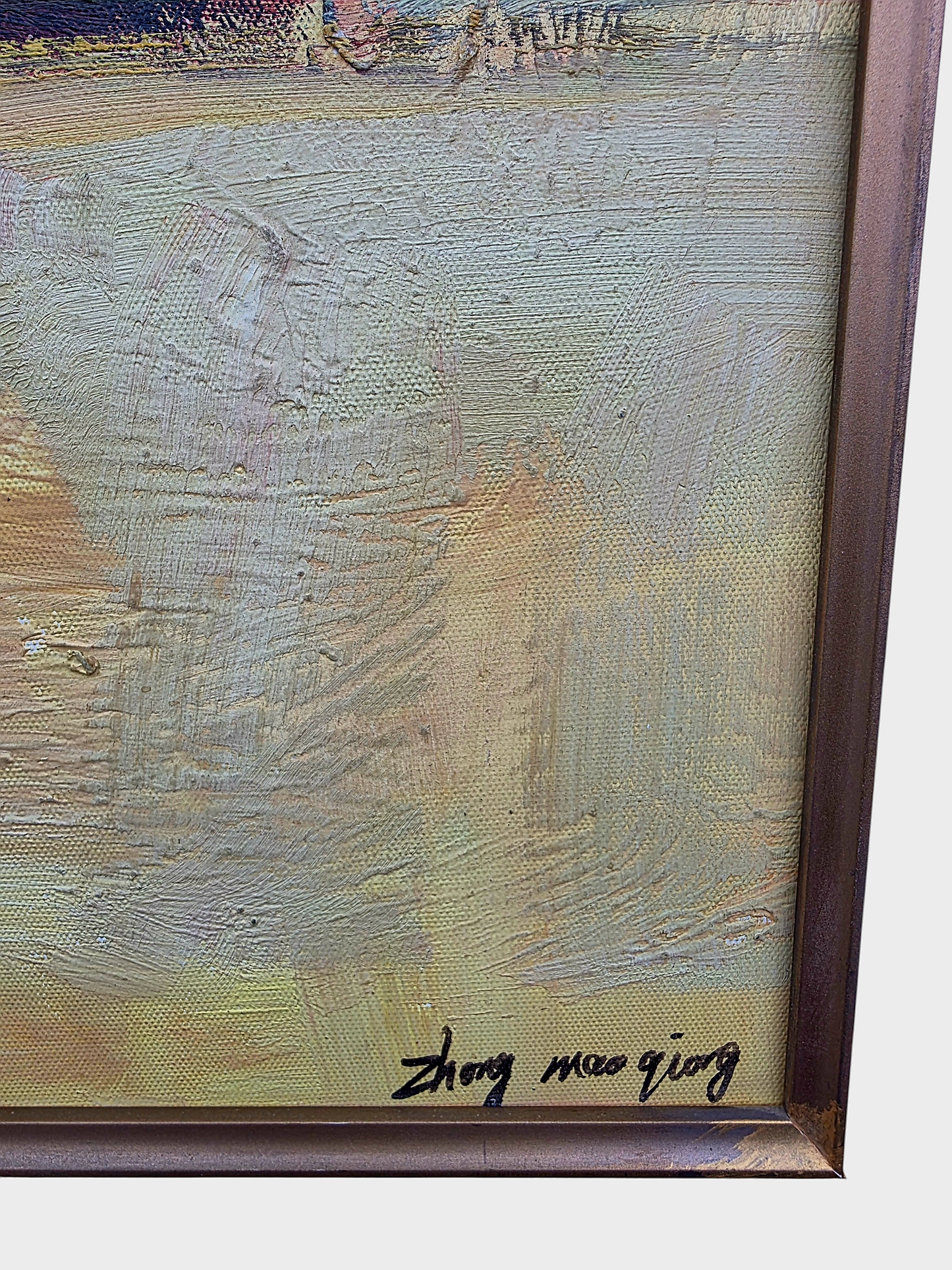 🌺 🖼️Oleo original firmado por Zhong Mao Qing🖌️🎨