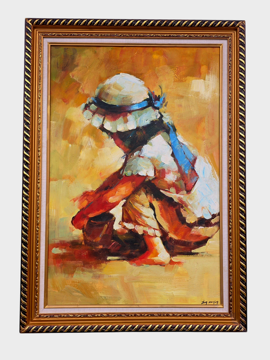 🌺 🖼️Oleo original firmado por Zhong Mao Qing🖌️🎨