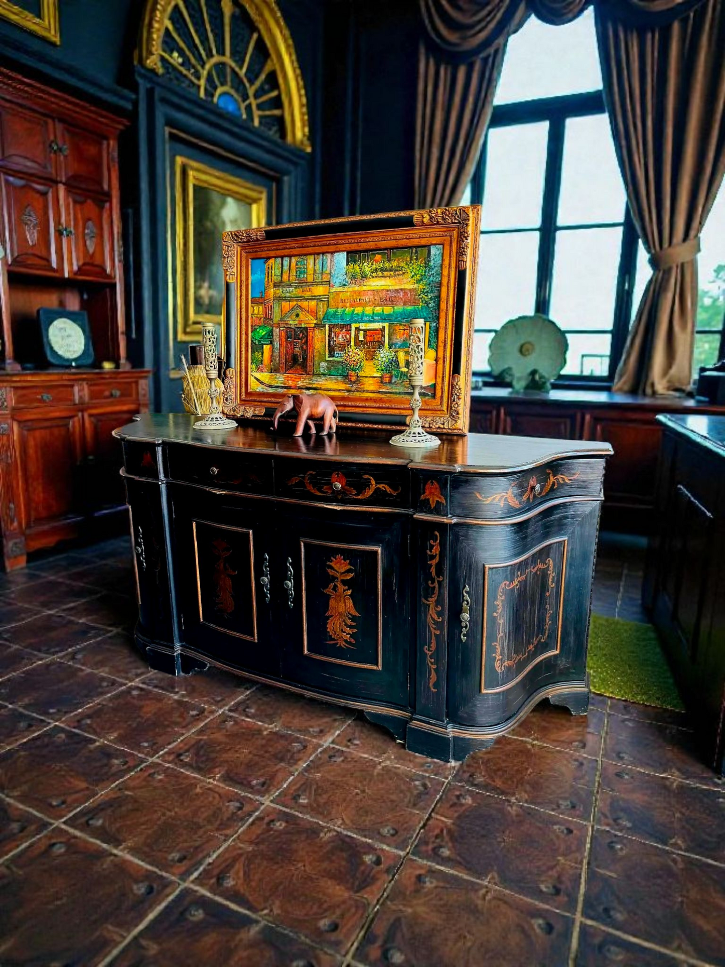 🌿Bufetero Clásico con Ave Fénix – Obra Maestra de Ultimate Accents🌿