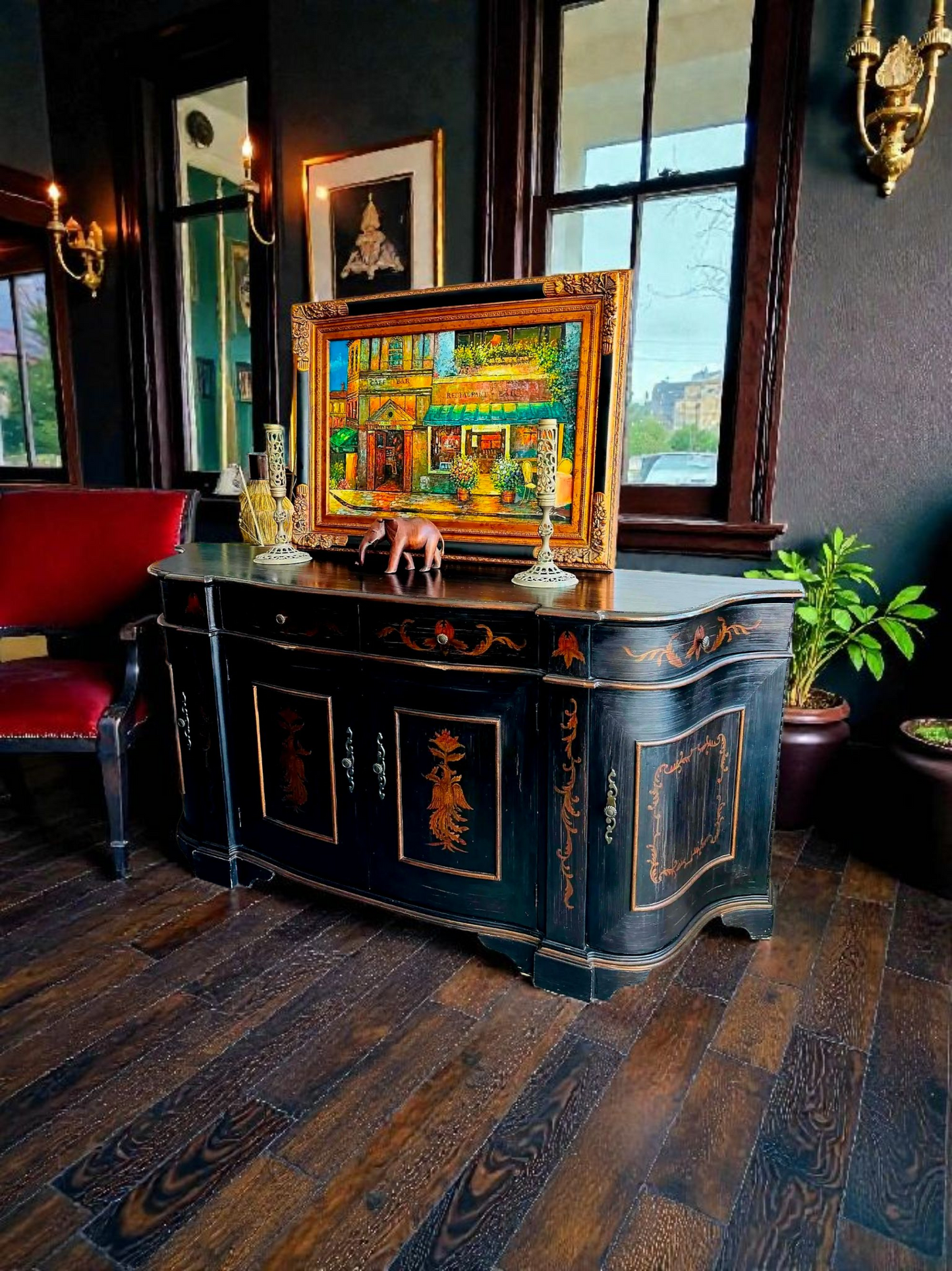 🌿Bufetero Clásico con Ave Fénix – Obra Maestra de Ultimate Accents🌿