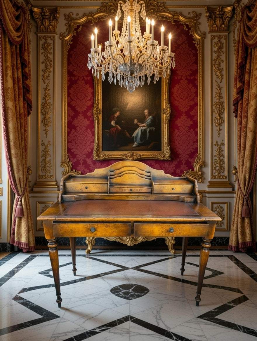 🪶 Secreter Antiguo en Madera de Acacia – Elegancia Clásica y Funcionalidad Atemporal 🪶