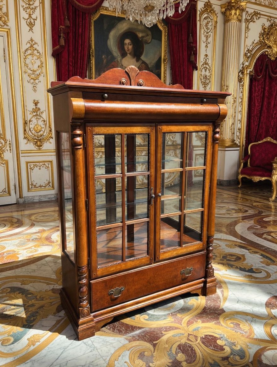 🏛️✨ Vitrina de Madera con Cristales ✨🏛️🪶