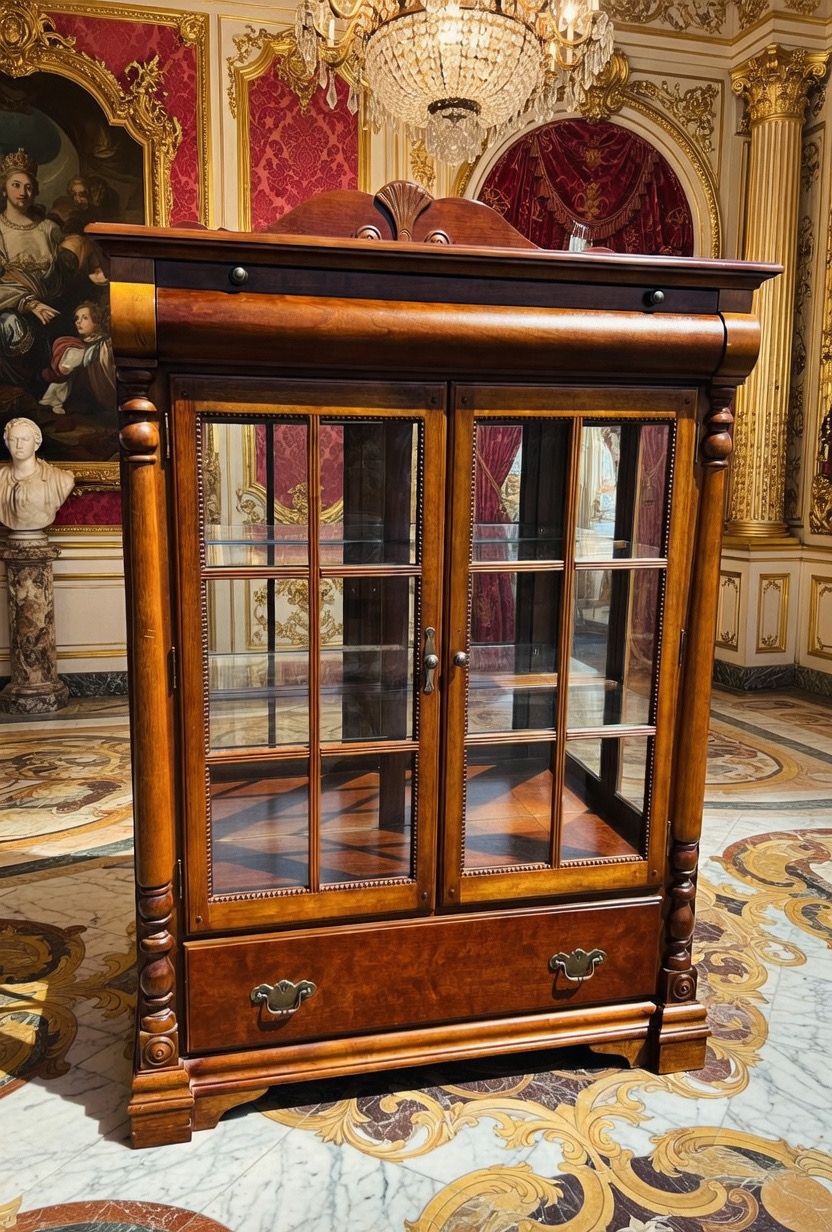 🏛️✨ Vitrina de Madera con Cristales ✨🏛️🪶