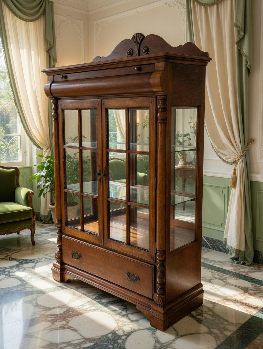 🏛️✨ Vitrina de Madera con Cristales ✨🏛️🪶