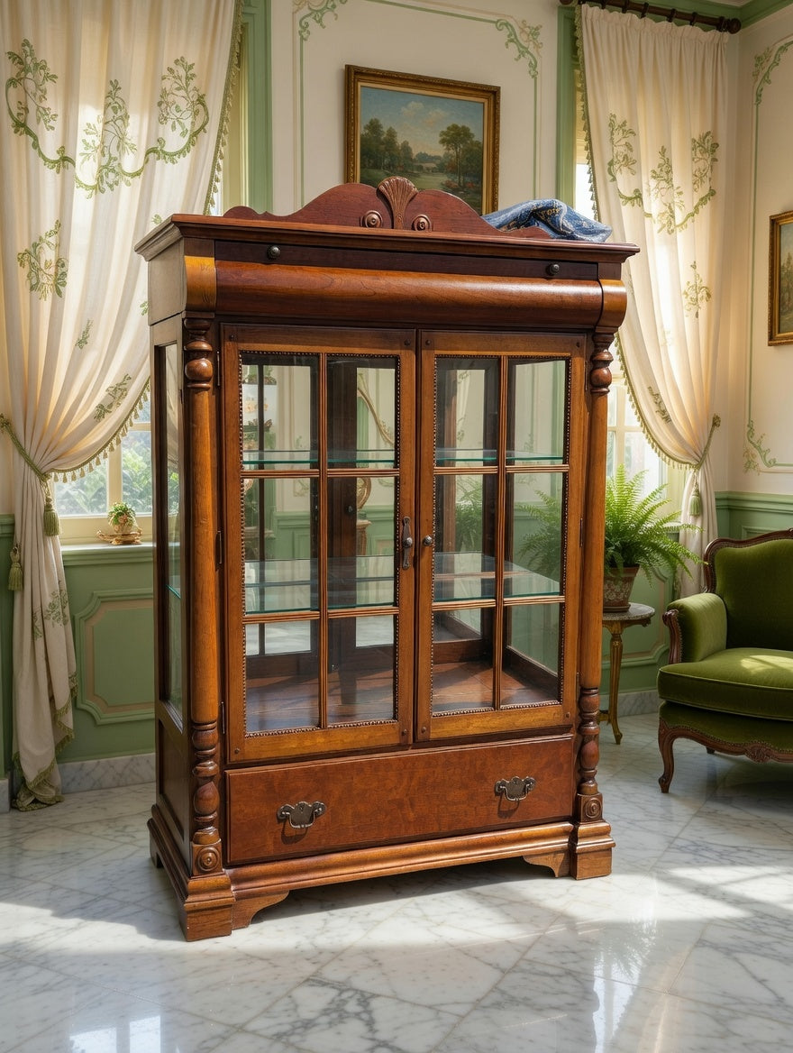 🏛️✨ Vitrina de Madera con Cristales ✨🏛️🪶