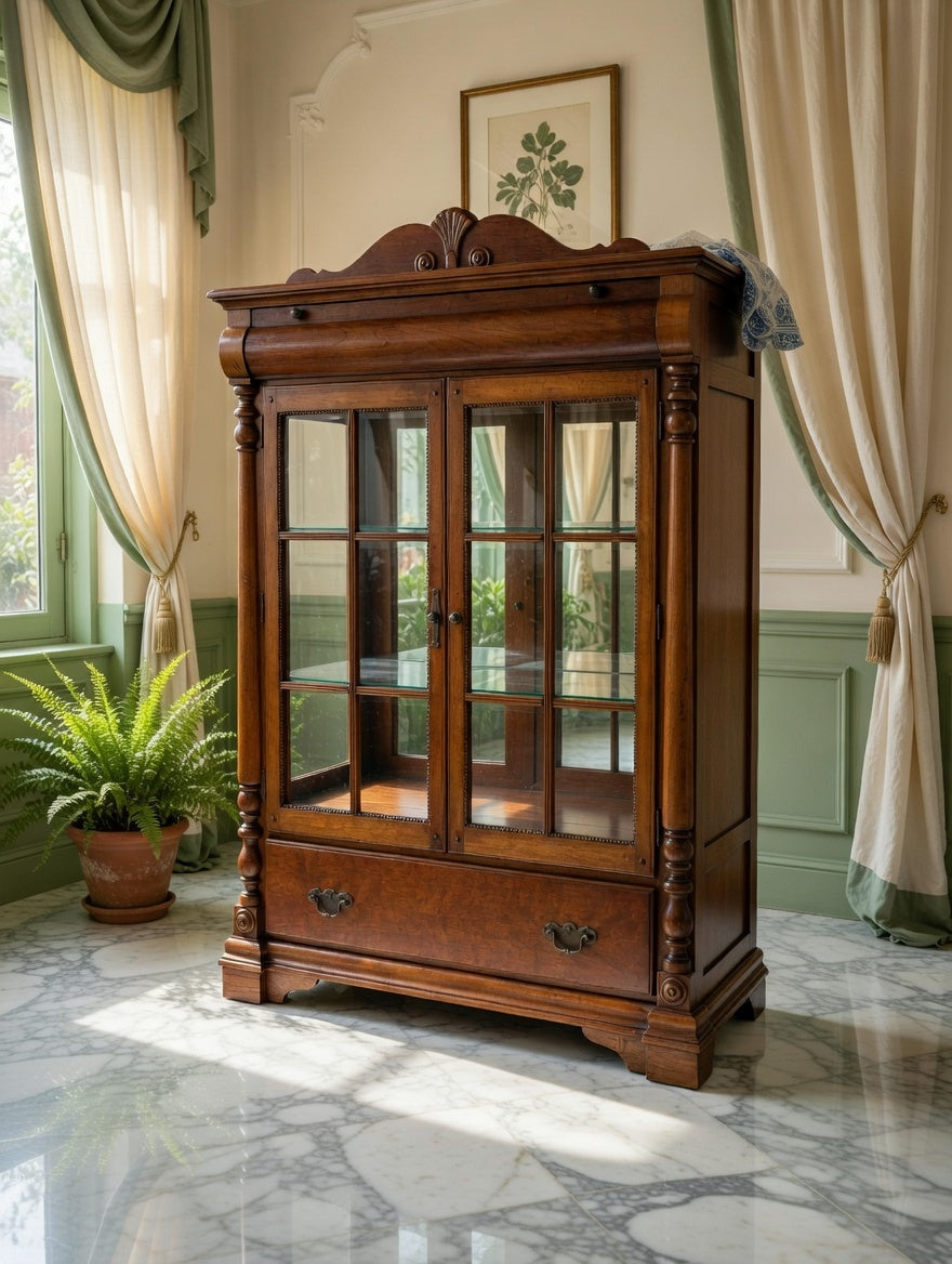 🏛️✨ Vitrina de Madera con Cristales ✨🏛️🪶