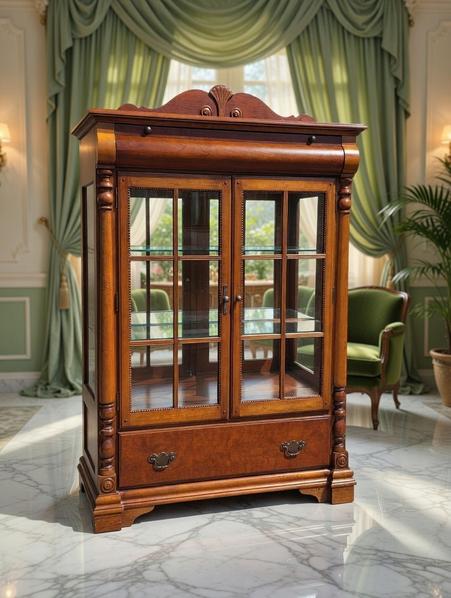 🏛️✨ Vitrina de Madera con Cristales ✨🏛️🪶