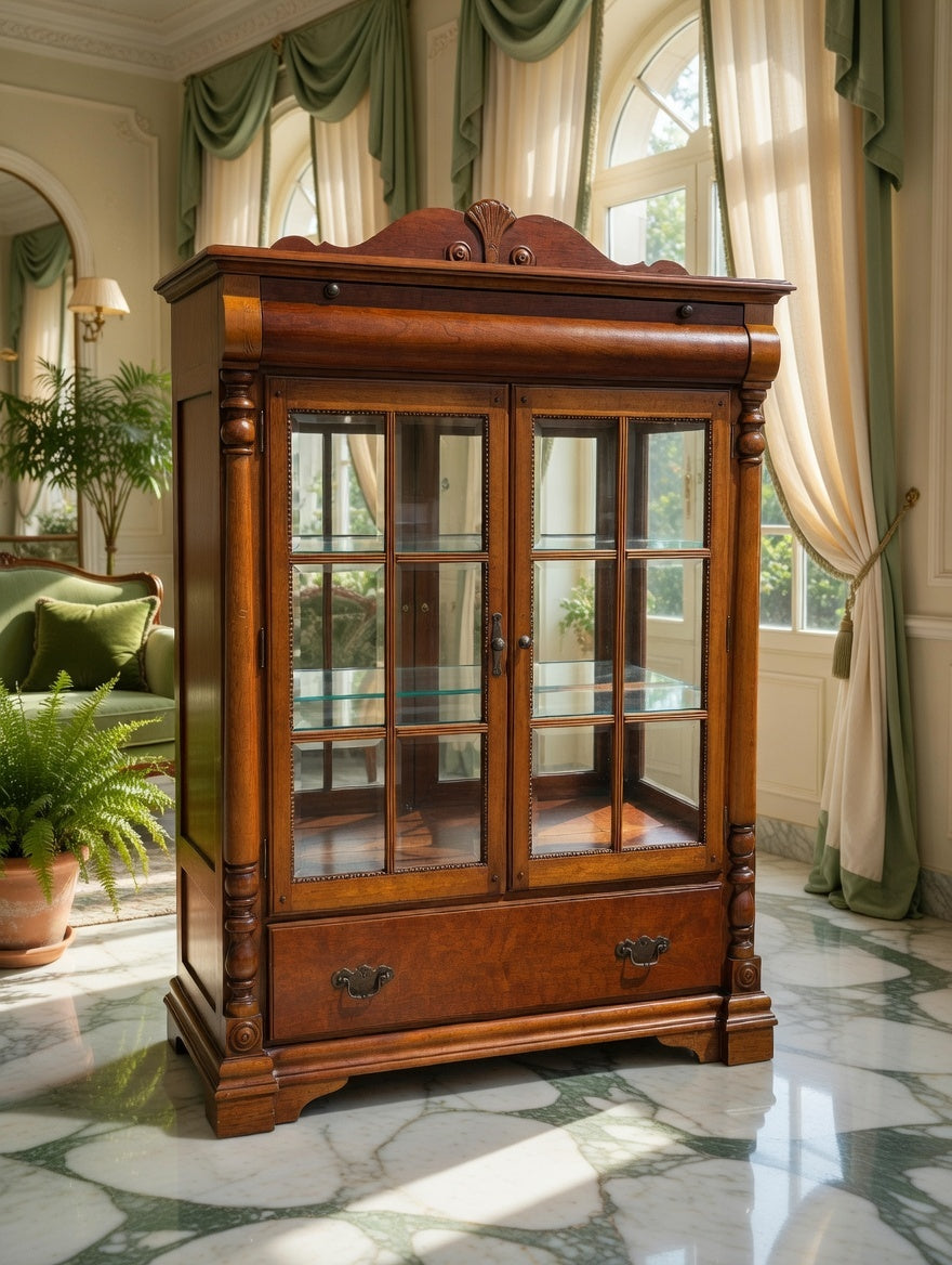 🏛️✨ Vitrina de Madera con Cristales ✨🏛️🪶