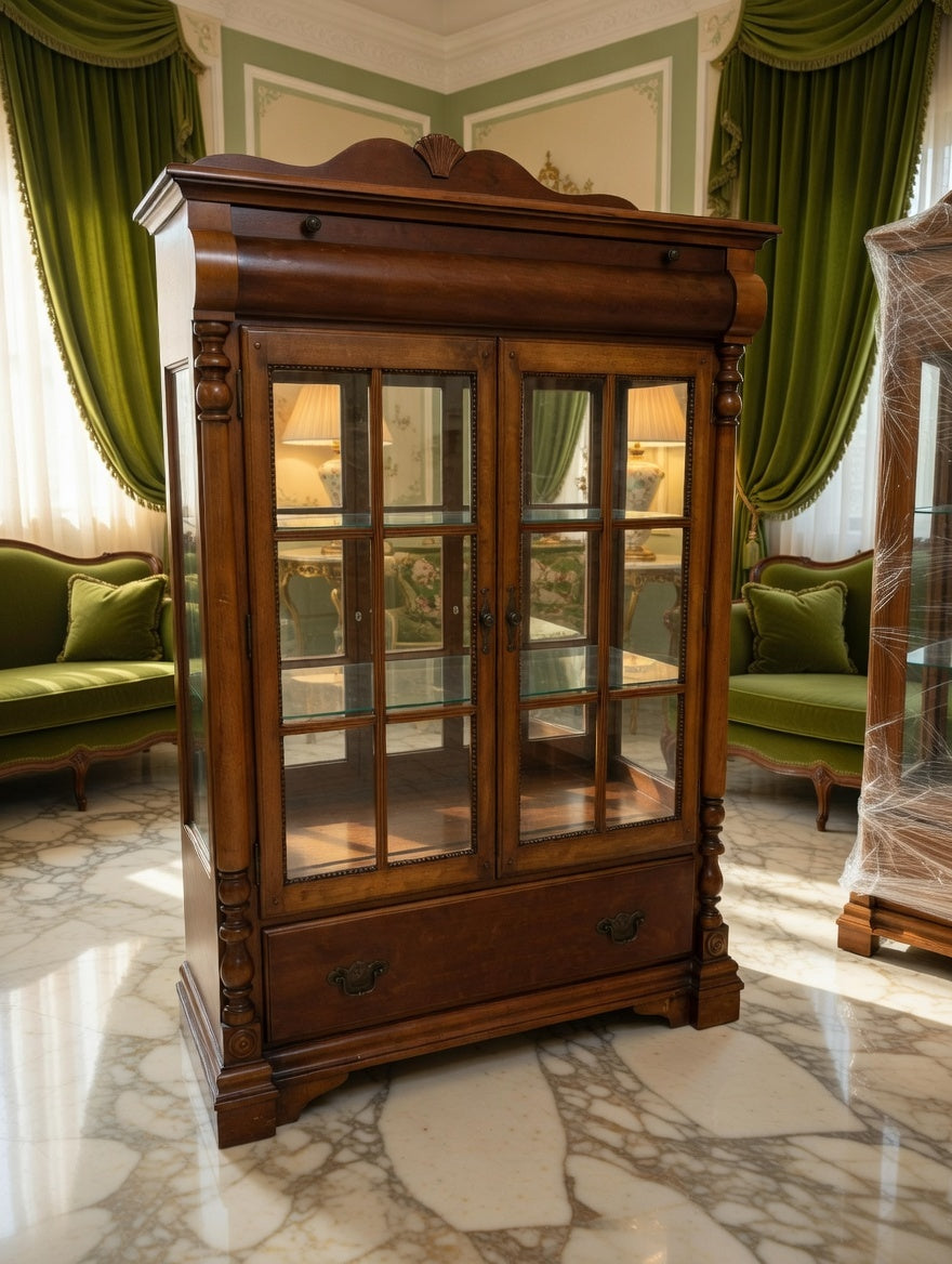 🏛️✨ Vitrina de Madera con Cristales ✨🏛️🪶