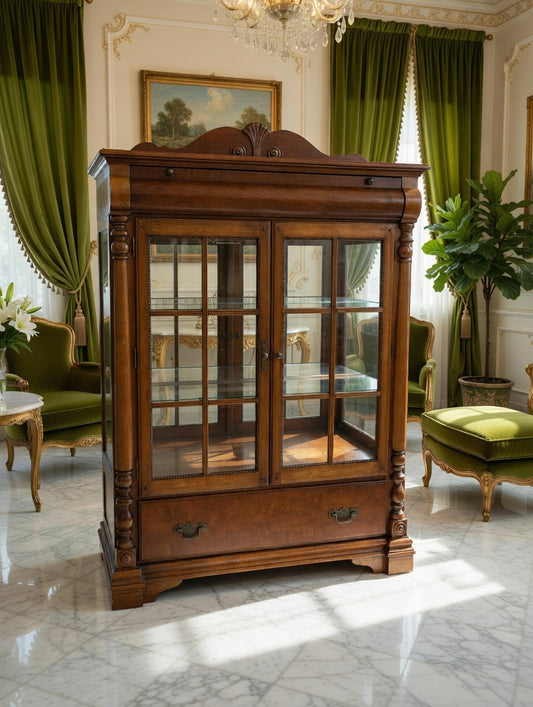 🏛️✨ Wooden Display Case with Glass ✨🏛️🪶