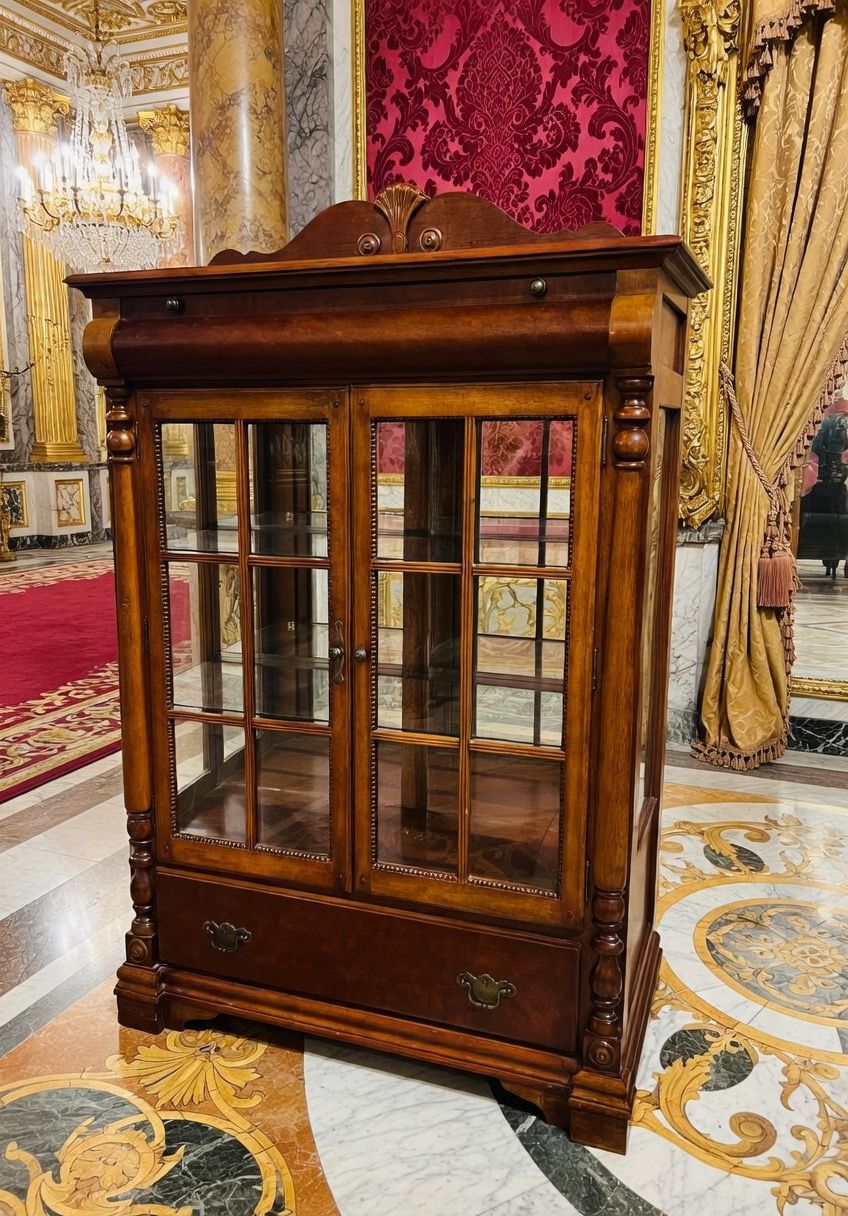 🏛️✨ Vitrina de Madera con Cristales ✨🏛️🪶