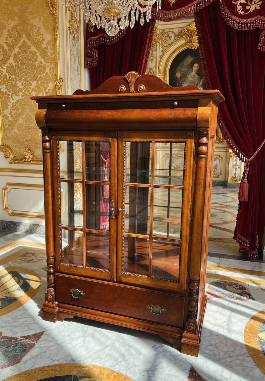 🏛️✨ Vitrina de Madera con Cristales ✨🏛️🪶