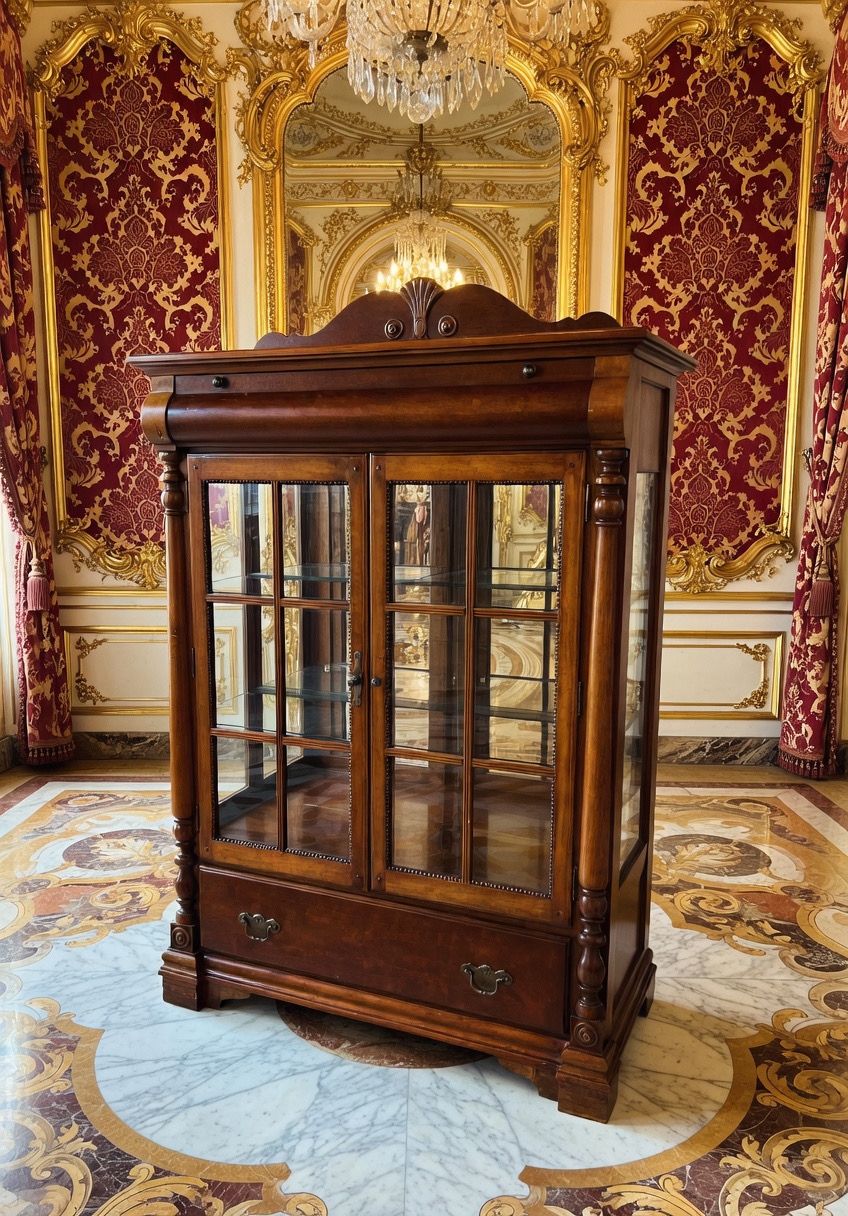 🏛️✨ Vitrina de Madera con Cristales ✨🏛️🪶