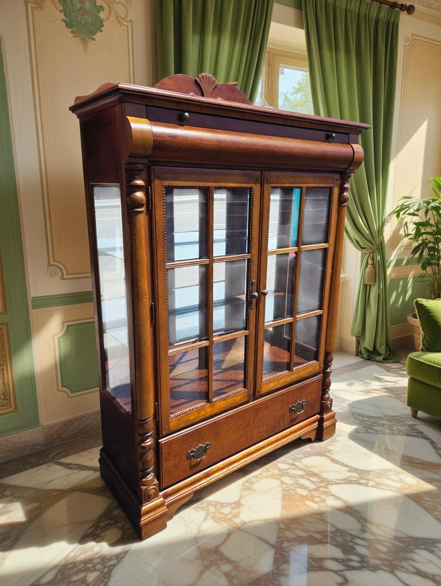 🏛️✨ Vitrina de Madera con Cristales ✨🏛️🪶