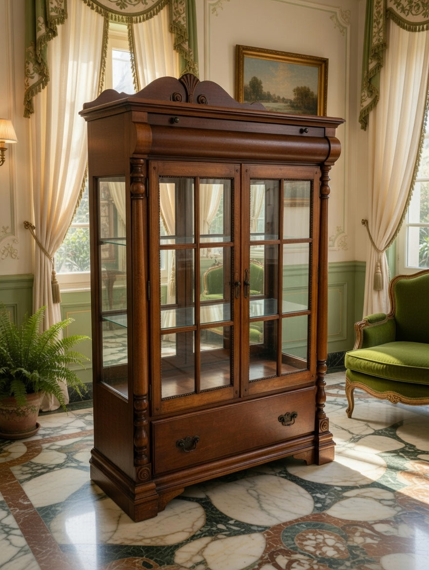 🏛️✨ Vitrina de Madera con Cristales ✨🏛️🪶