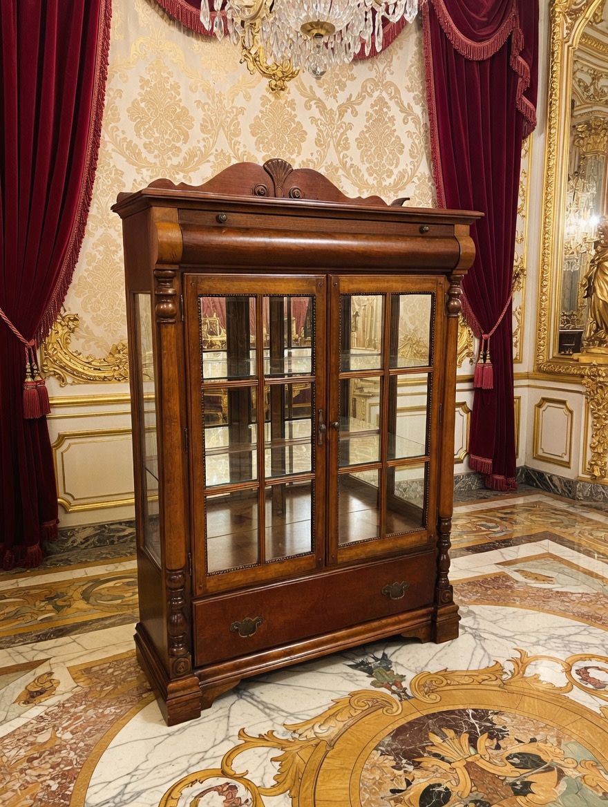 🏛️✨ Vitrina de Madera con Cristales ✨🏛️🪶