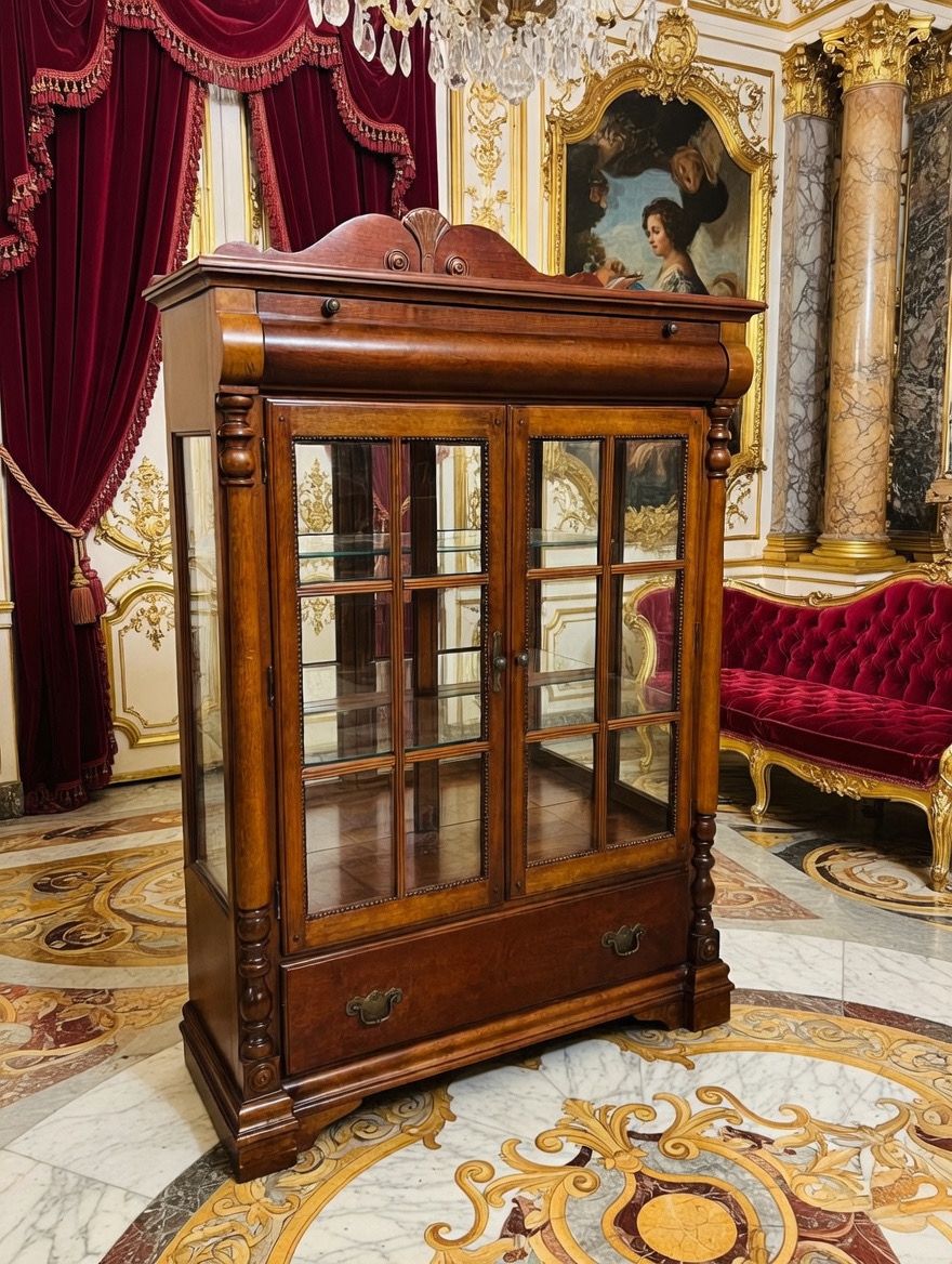 🏛️✨ Vitrina de Madera con Cristales ✨🏛️🪶
