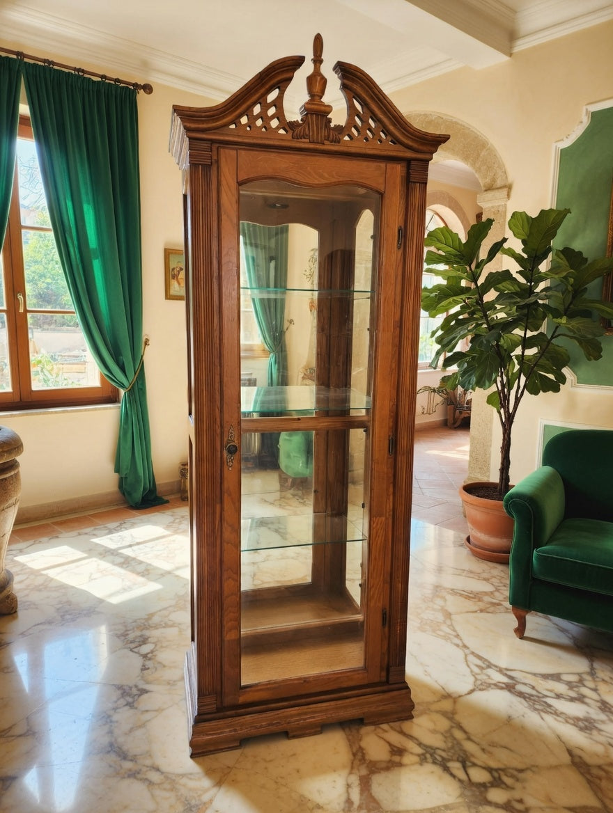 🌿🏛️🌿Vitrina de Madera con Cristales🌿🏛️🌿
