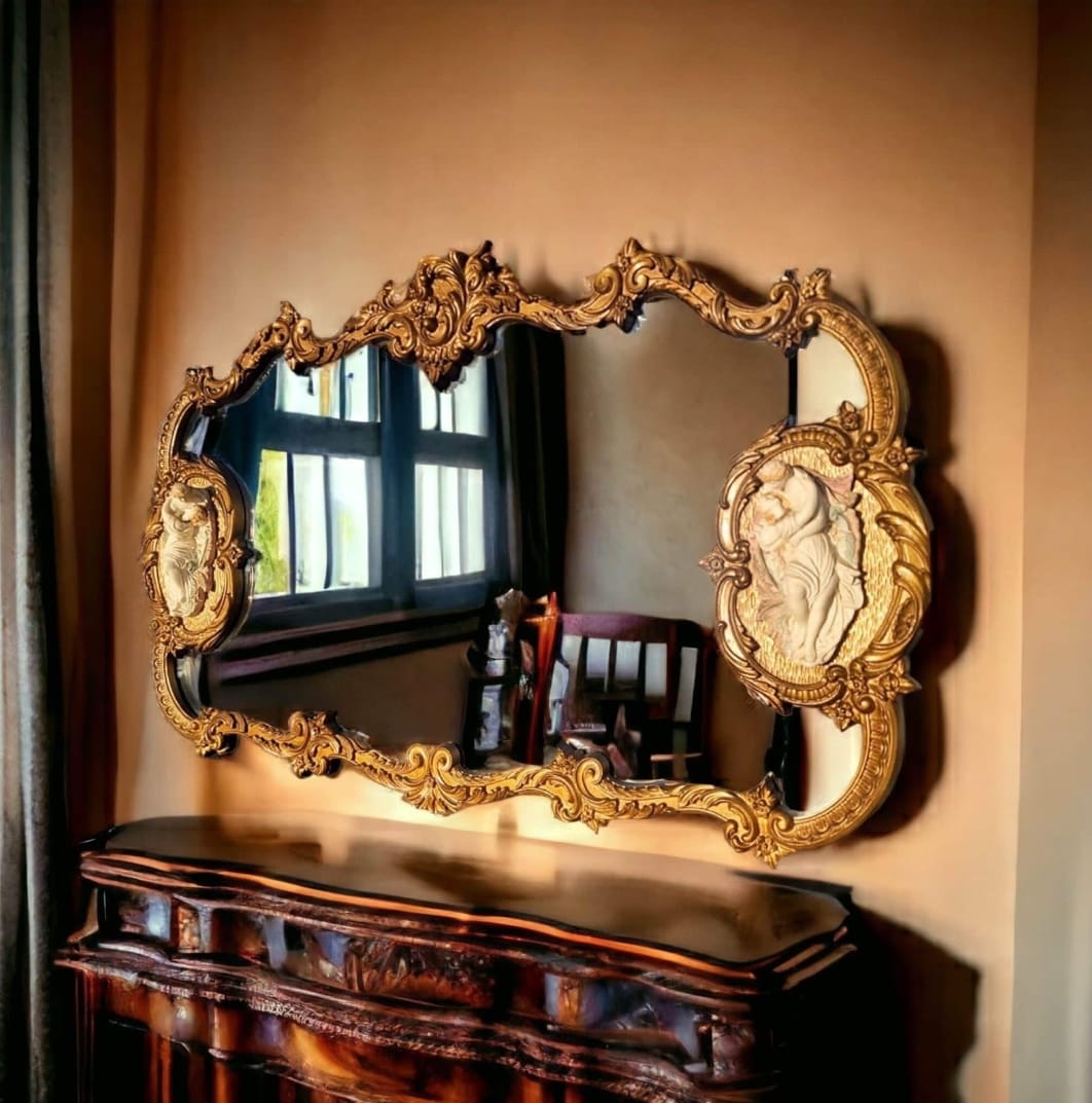 🩷Espejo Rococo Con Decoración de Romeo Y Julieta🩷
