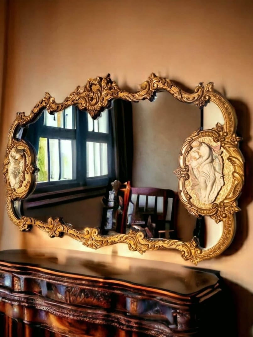 🩷Espejo Rococo Con Decoración de Romeo Y Julieta🩷